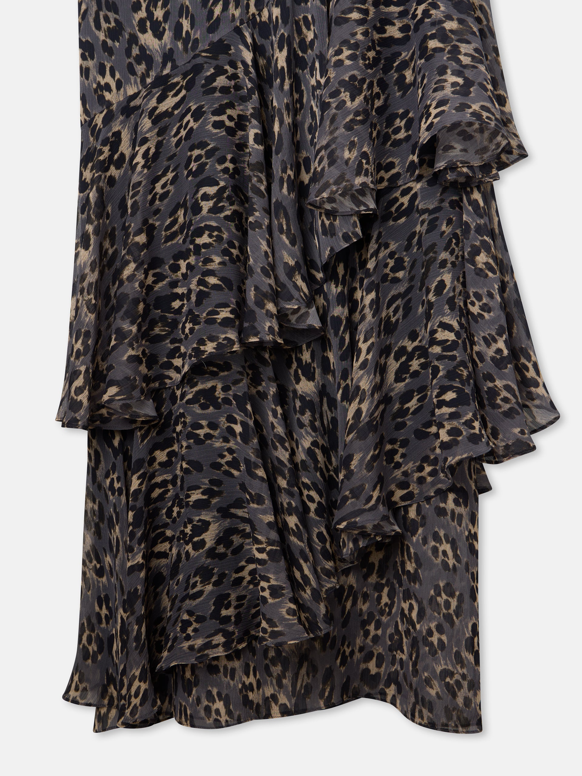 Vestido comprido estampado animal print azul