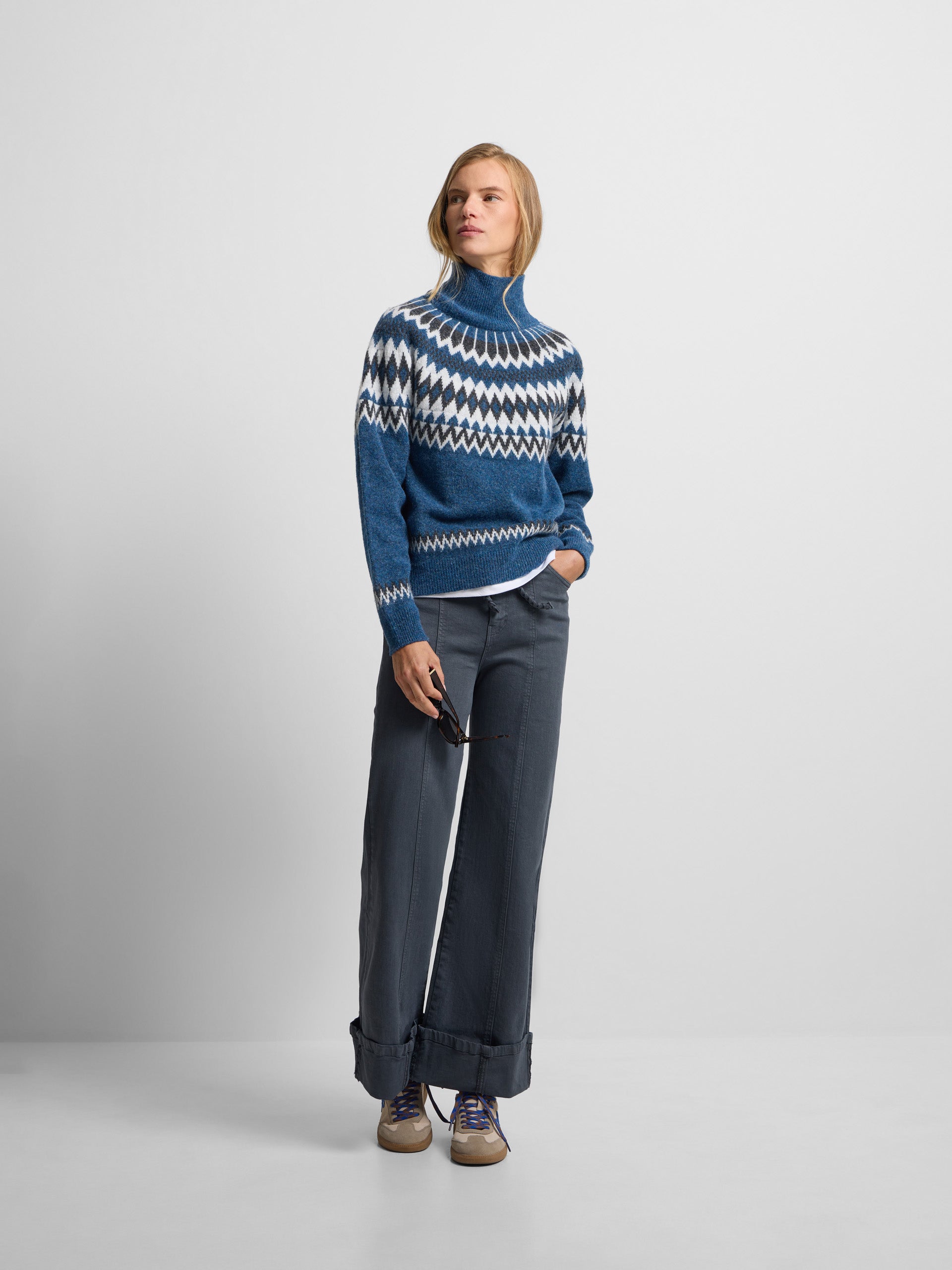 maillot jacquard bleu