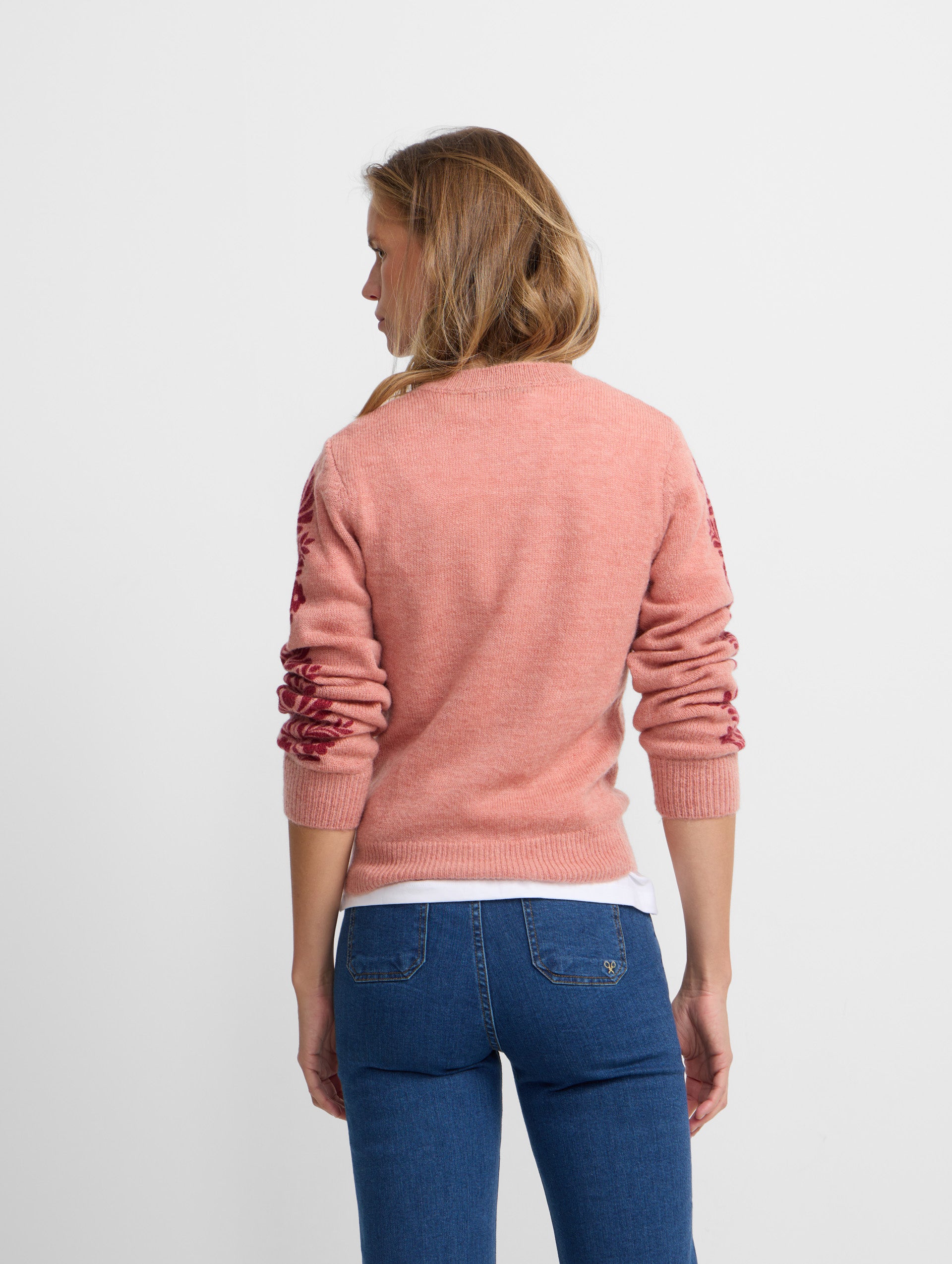 jersey rose à imprimé floral