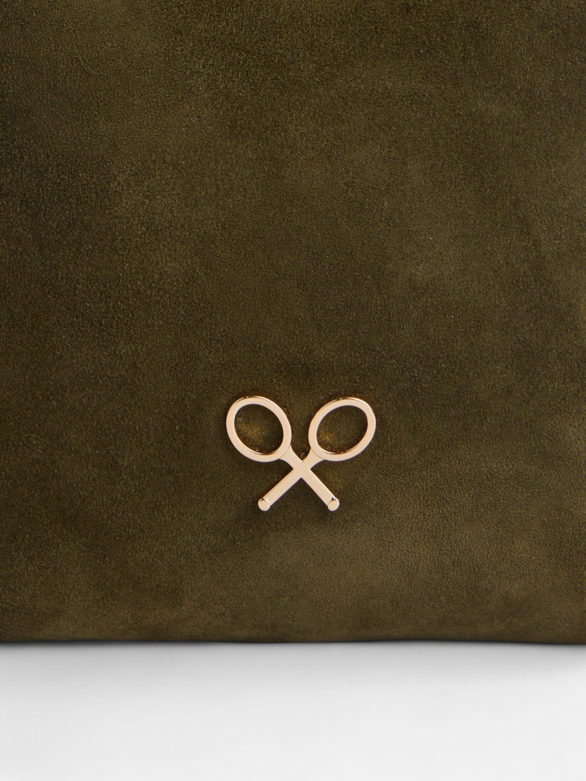 Green suede leather gathered bag