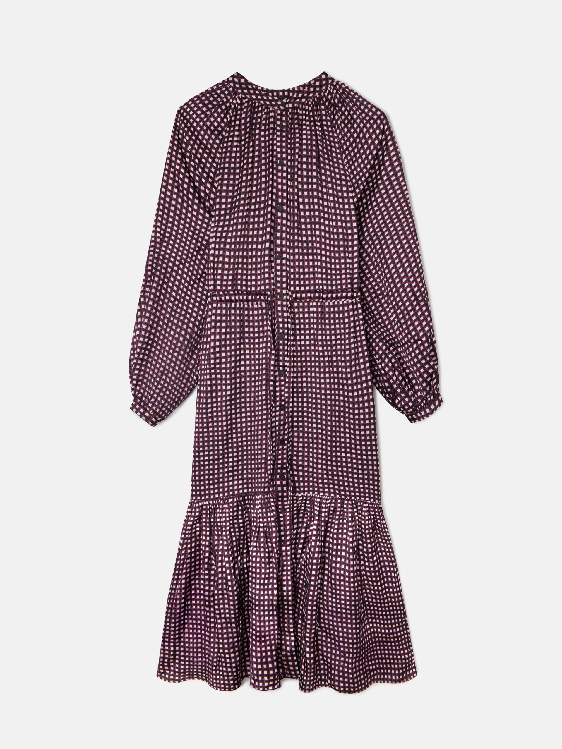 Vestido largo estampado geometrico morados