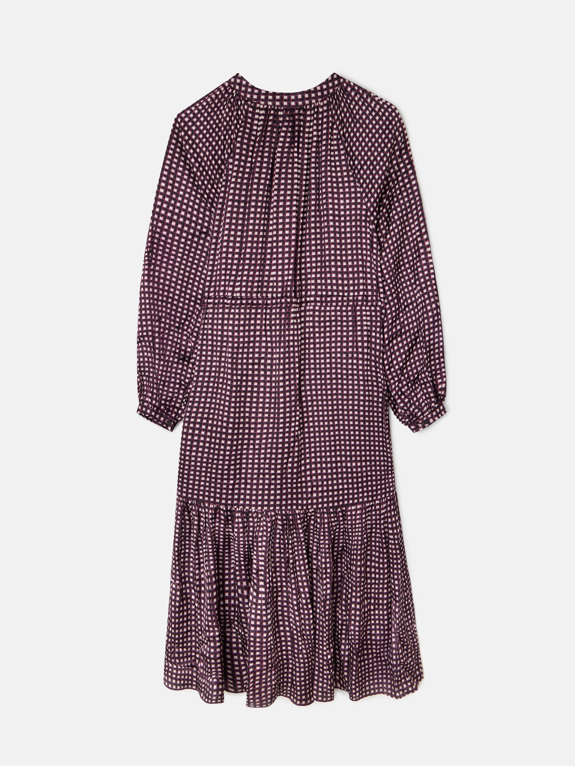 Vestido largo estampado geometrico morados