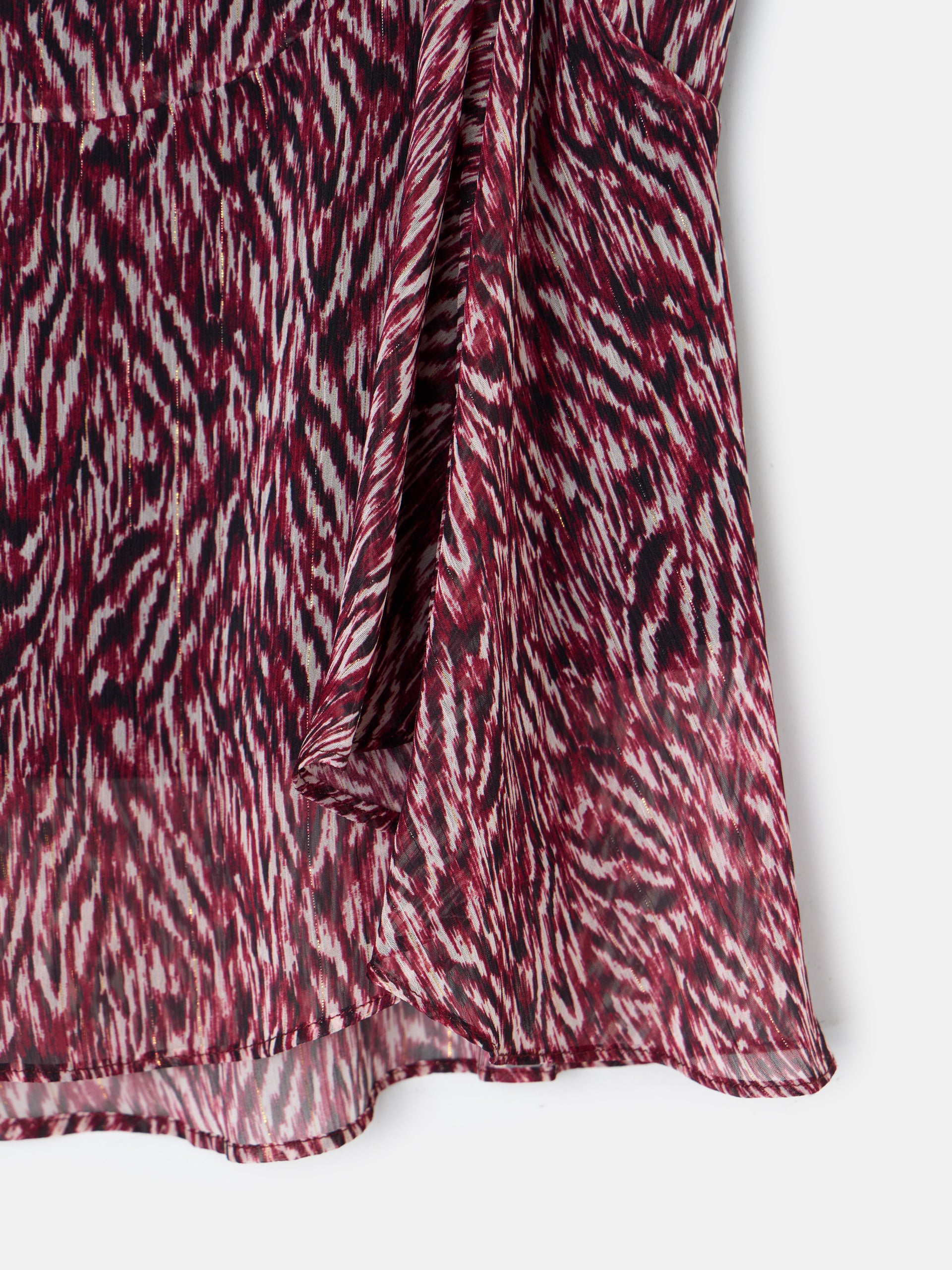 Falda midi estampado animal print burdeos