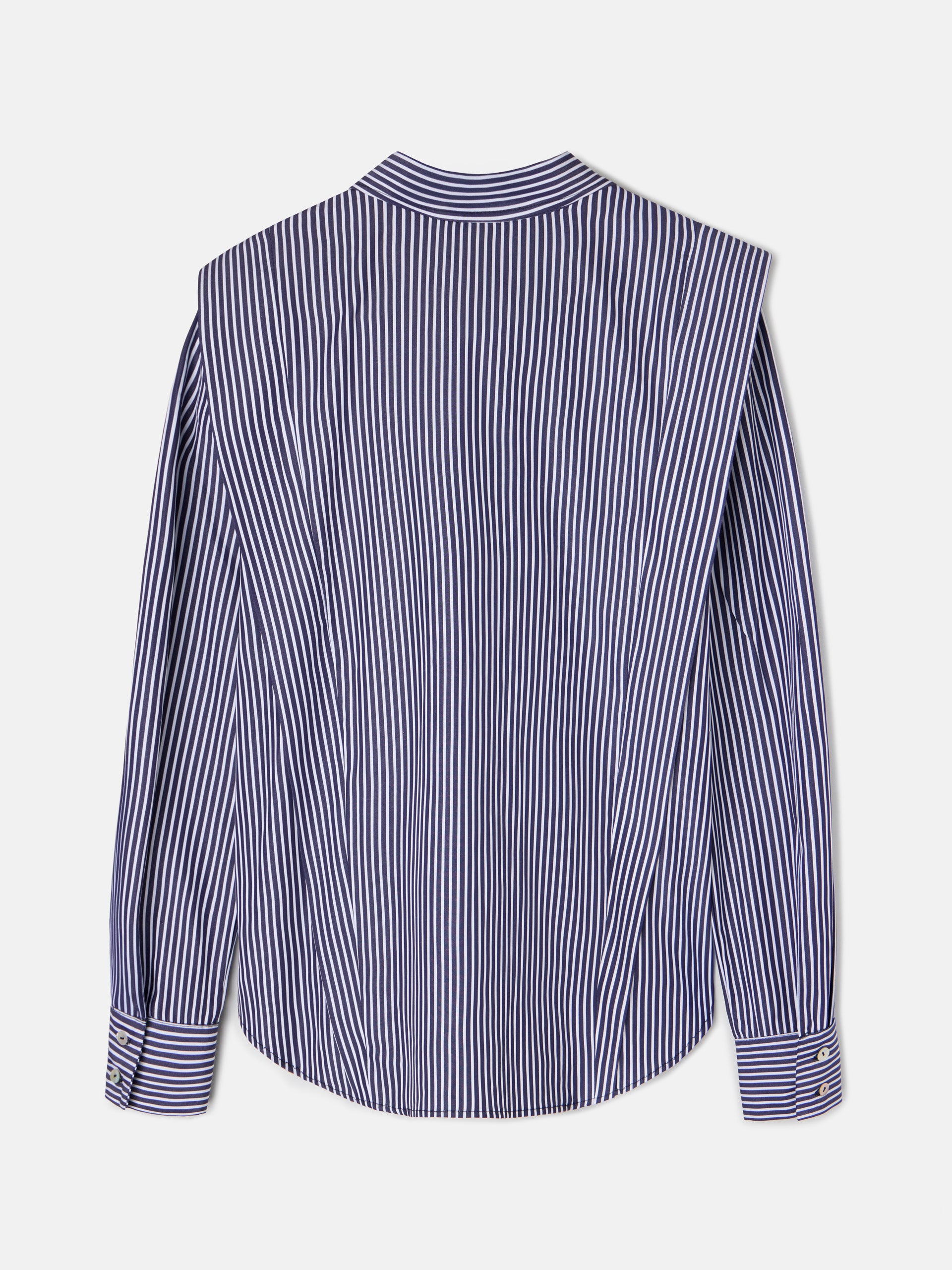 Camisa estruturada riscas azul-marinho