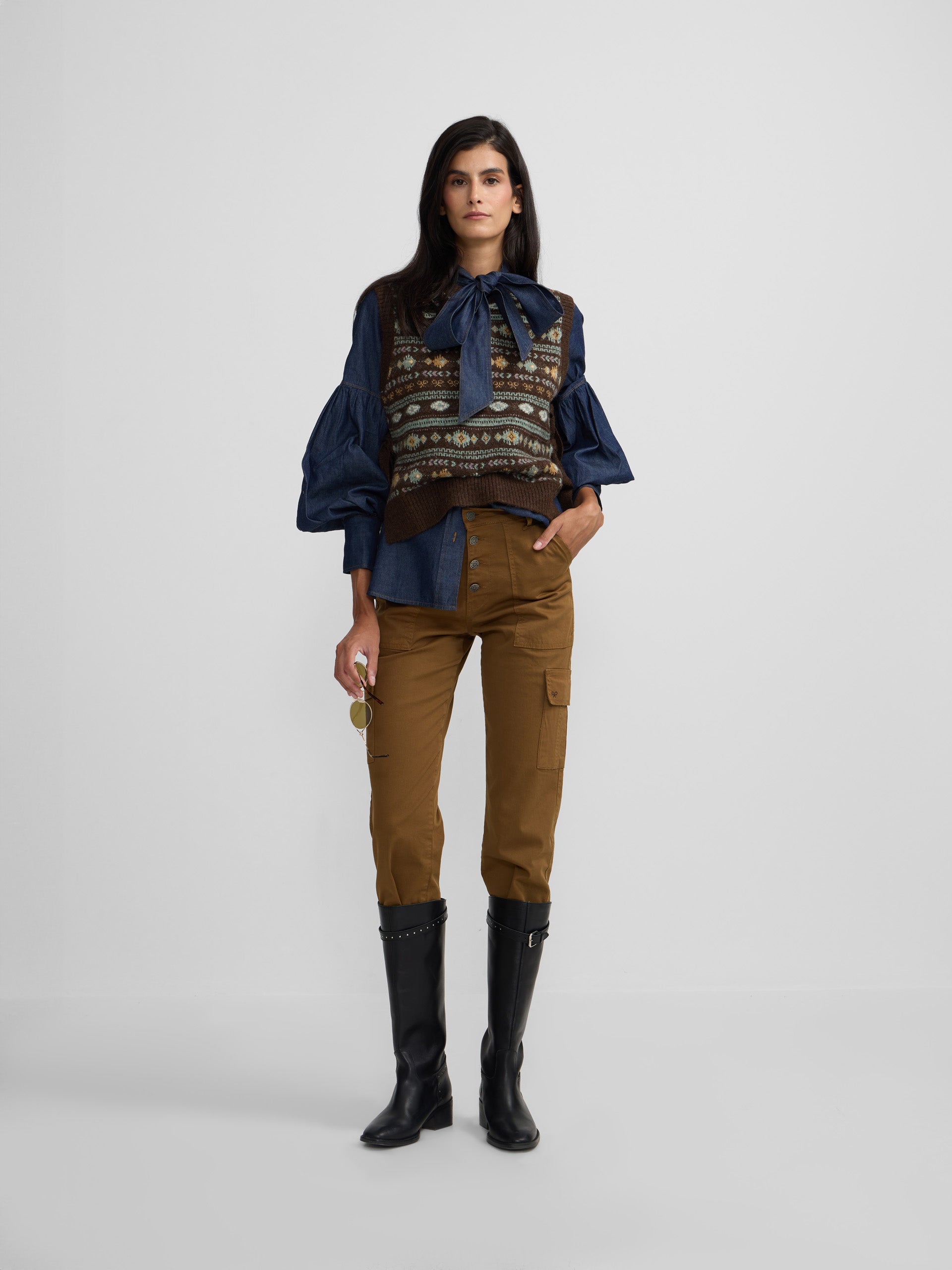 Pantalon cargo camel