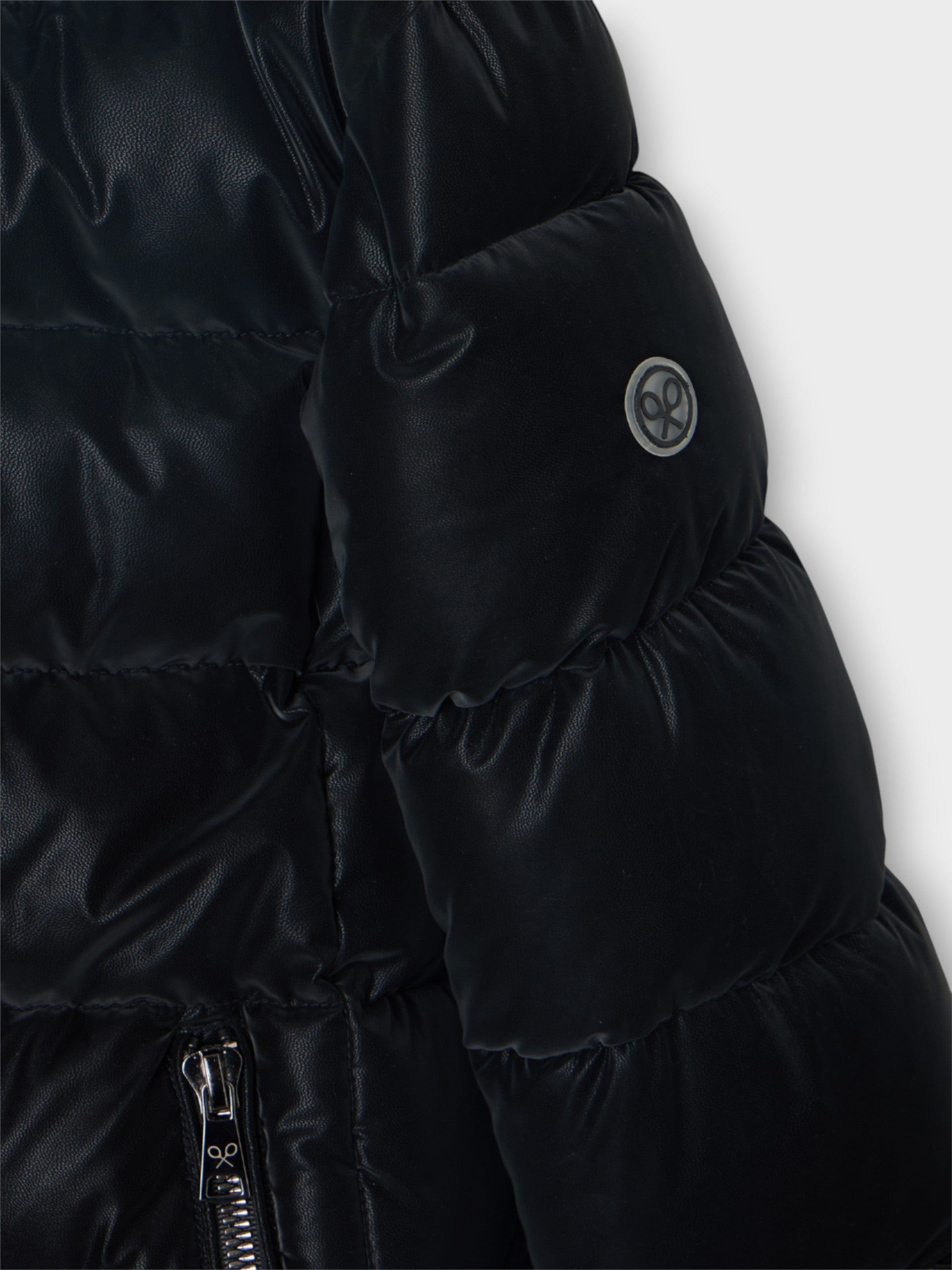 Black padded short parka
