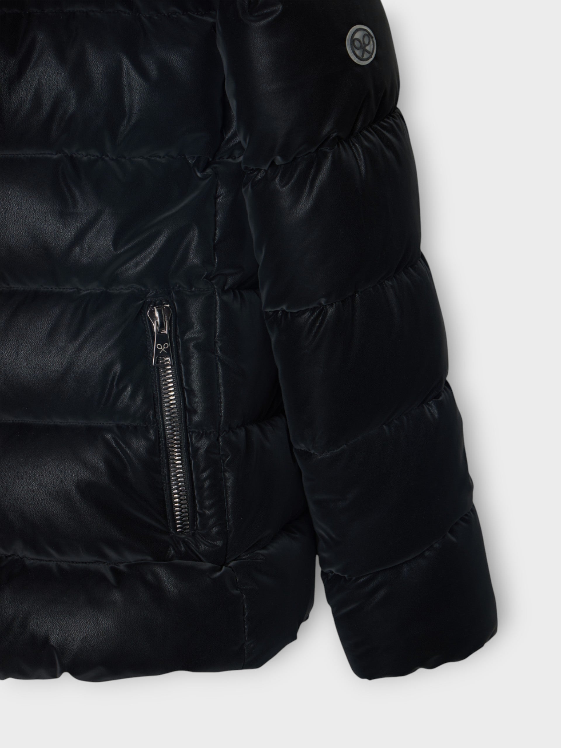 Black padded short parka