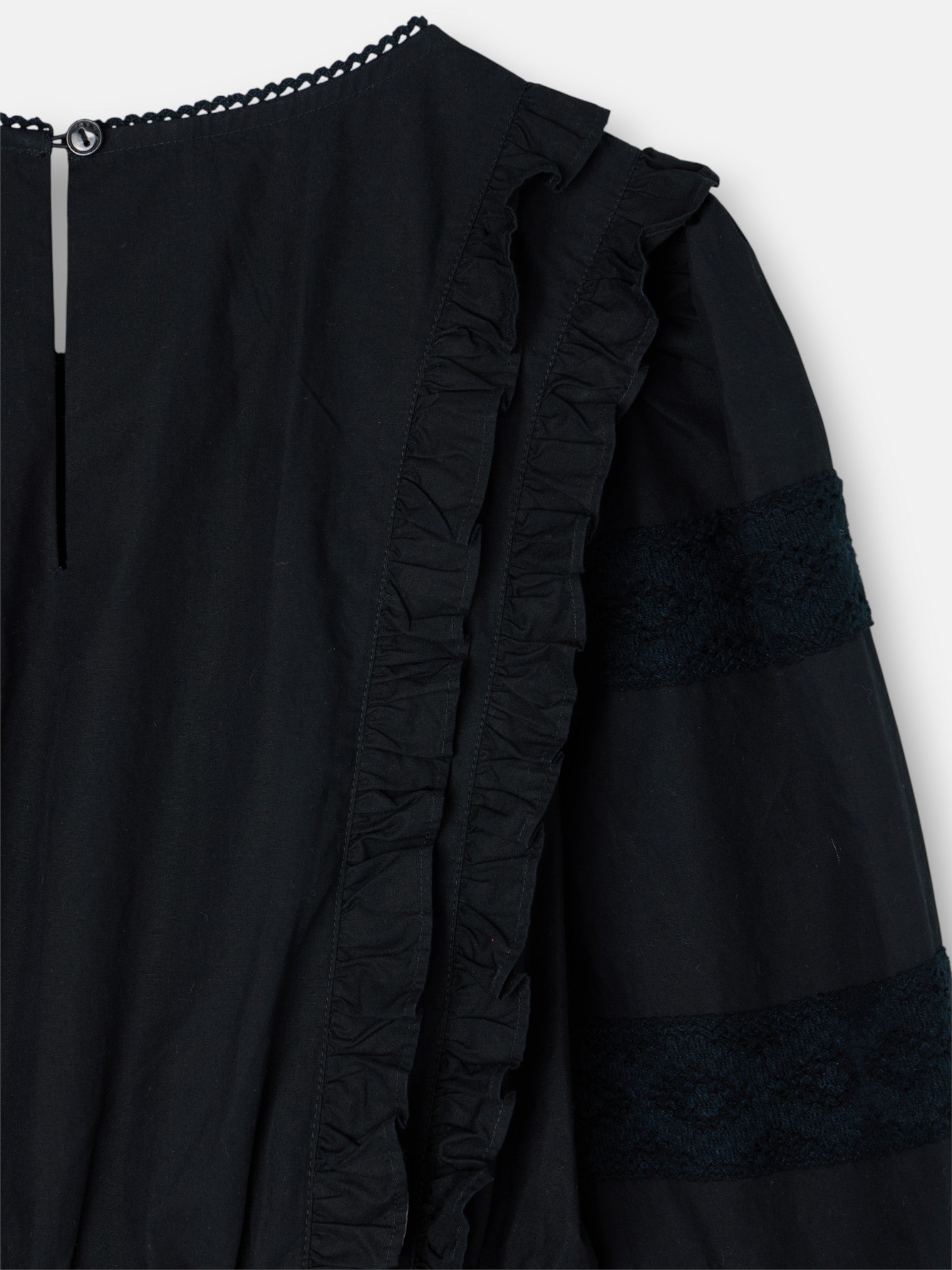 mini-robe noire brodée