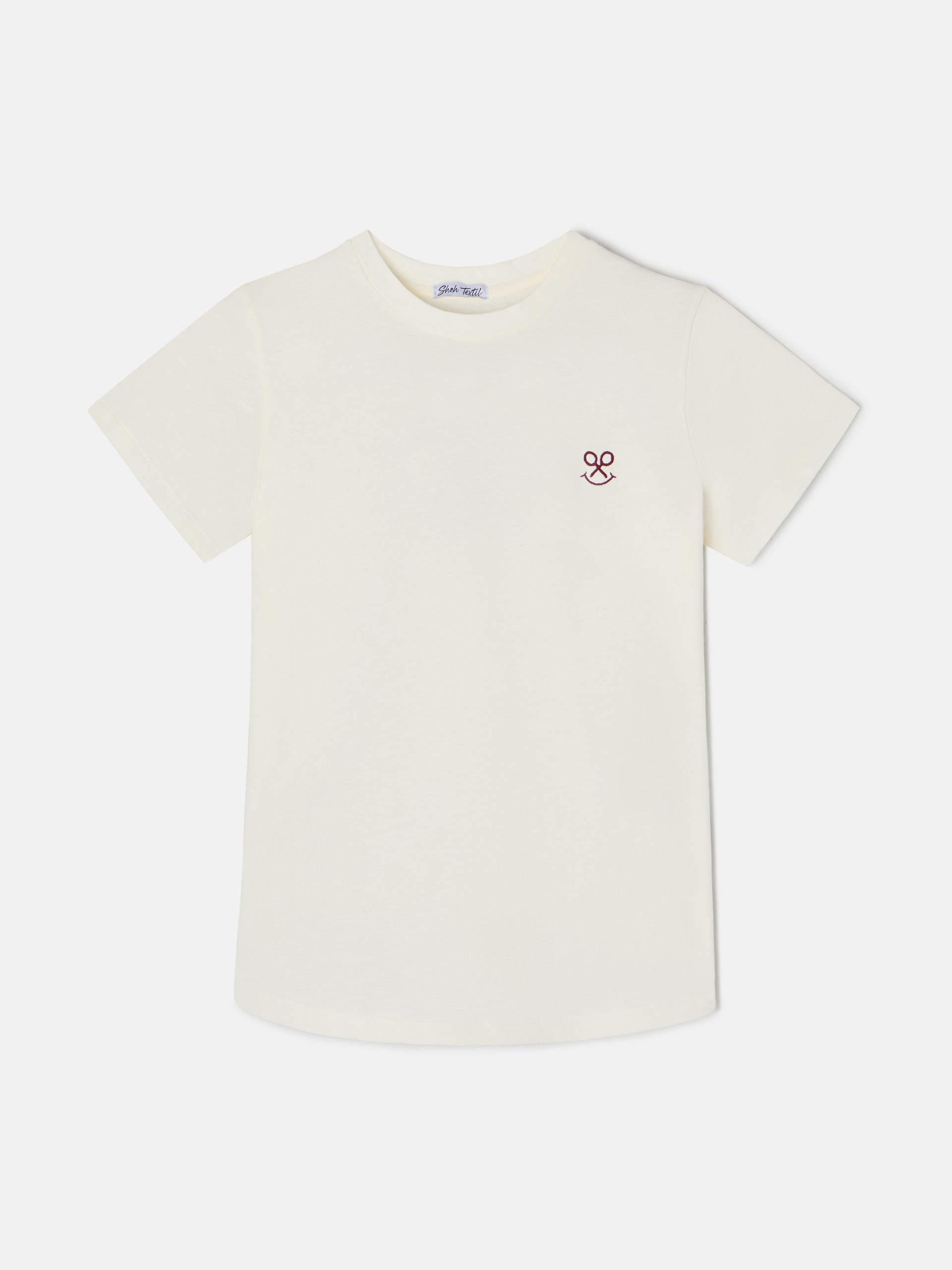 T-shirt mulher letras smile branca