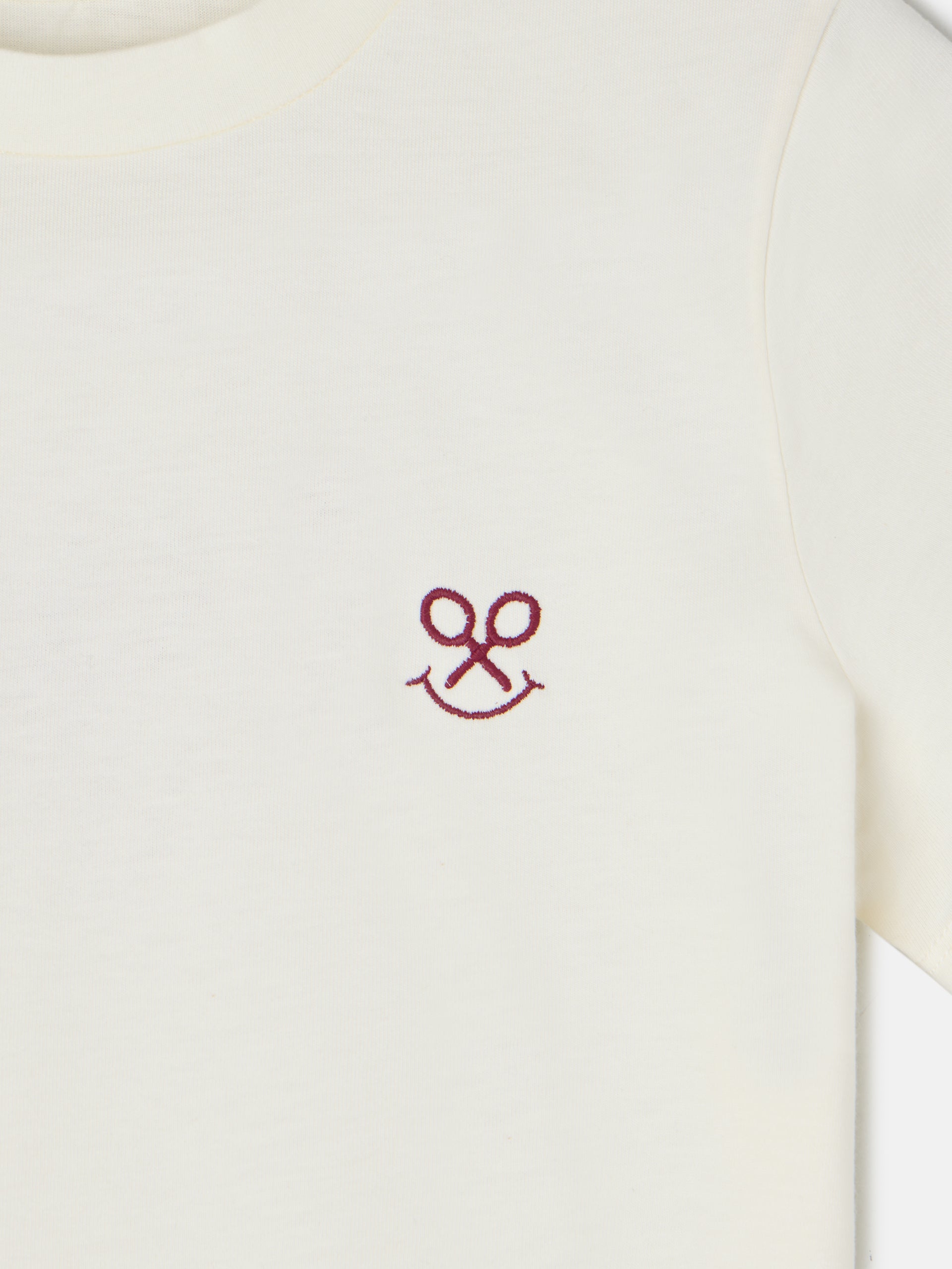 T-shirt mulher letras smile branca