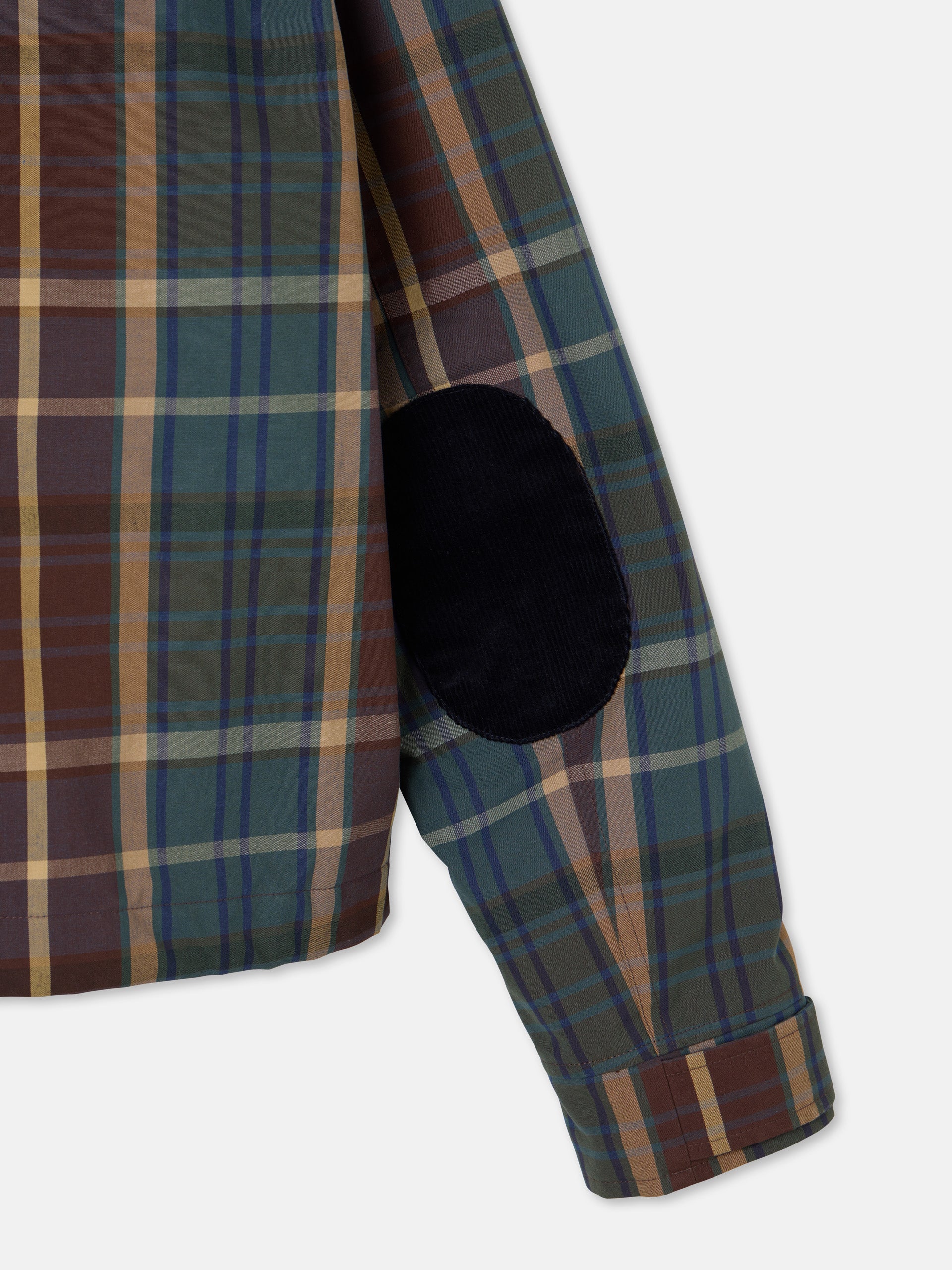 Veste en peau de mouton cirée à carreaux verts