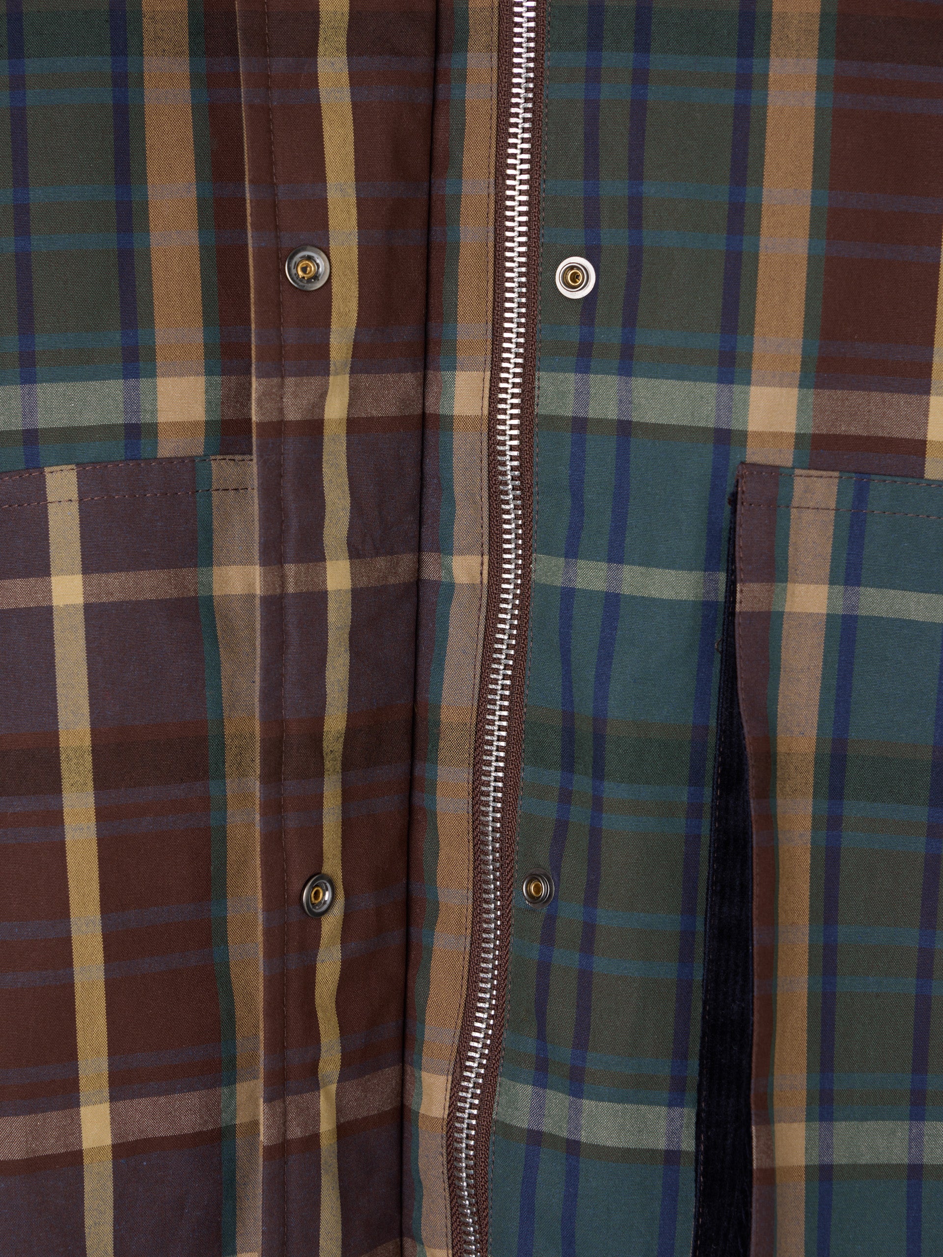 Veste en peau de mouton cirée à carreaux verts