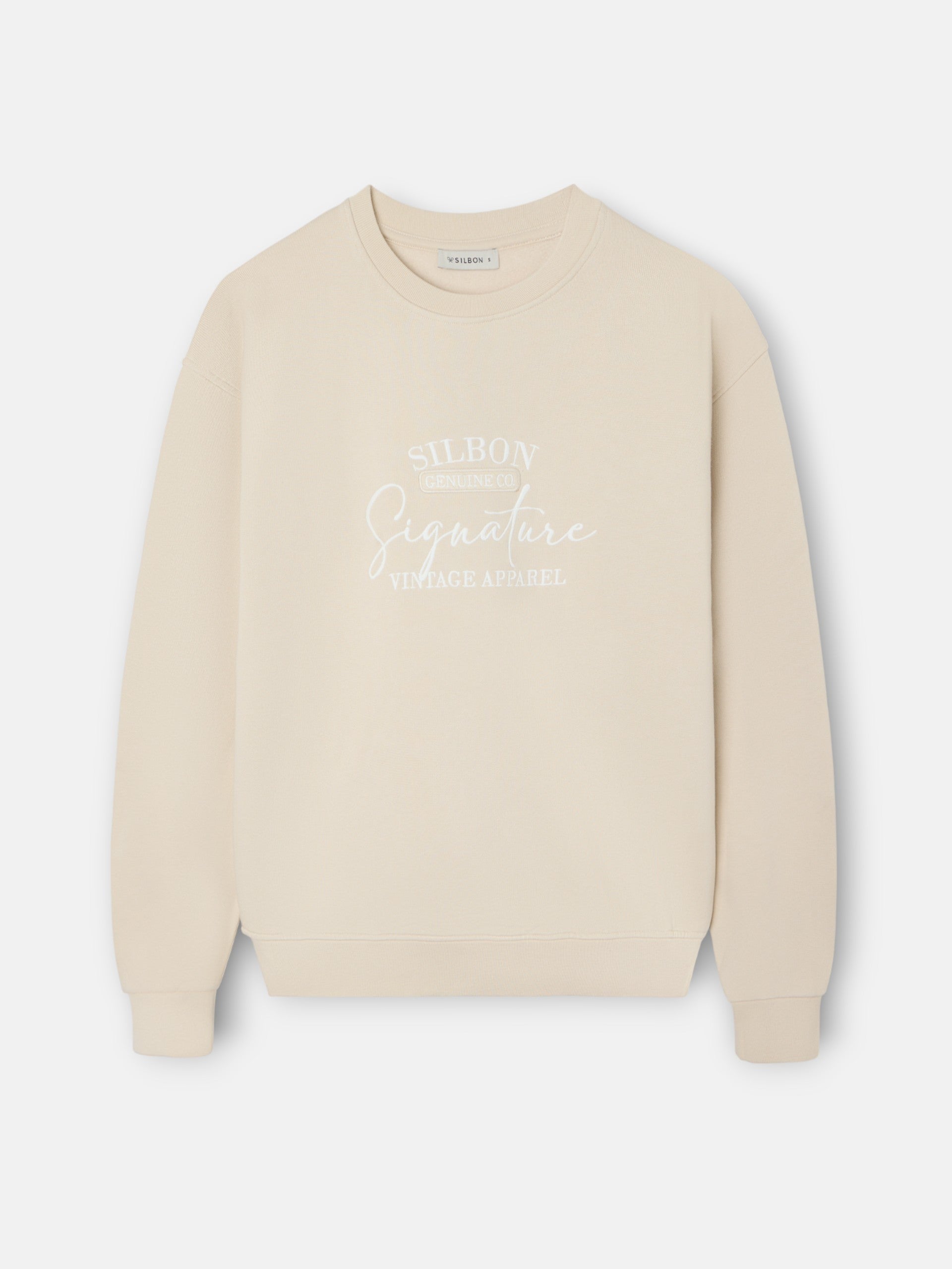 Sweatshirt woman signature bege