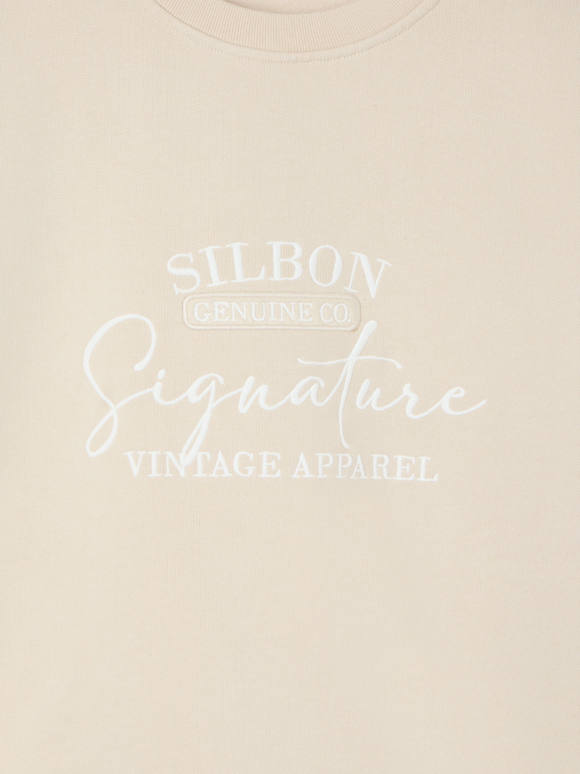 Sweatshirt woman signature bege