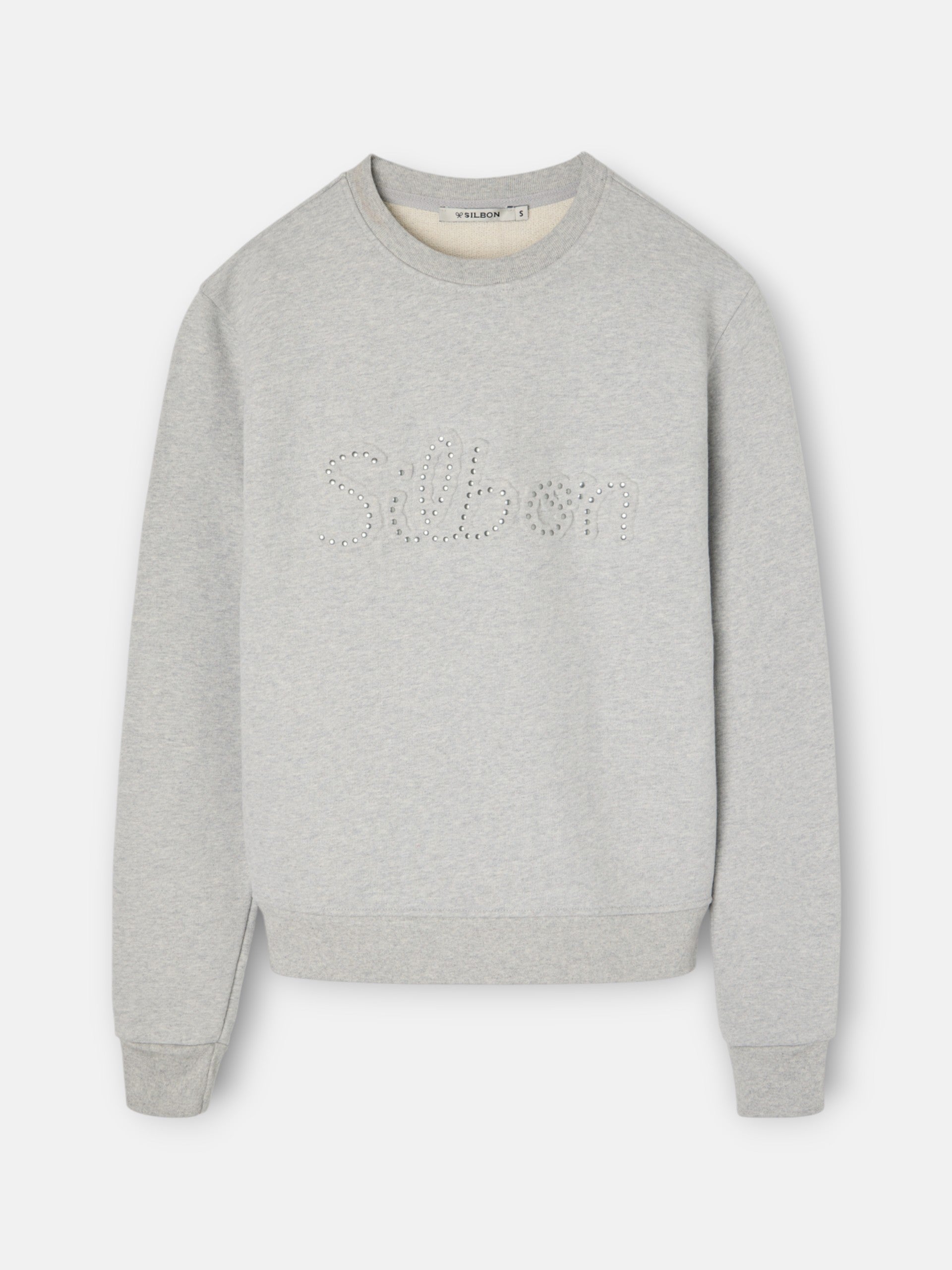 Sweatshirt mulher Silbon tachas cinzenta