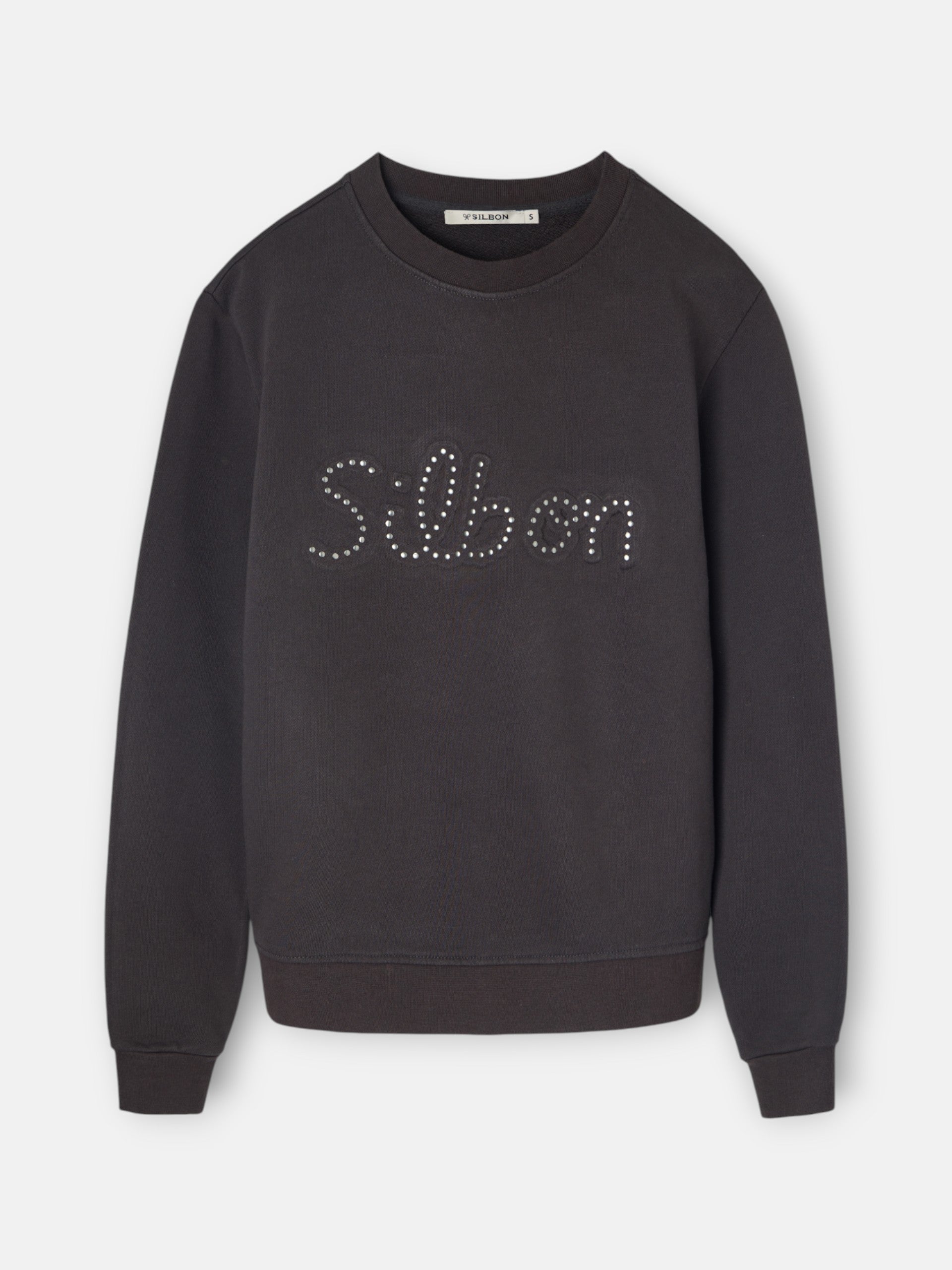 Sudadera woman silbon tachas negra