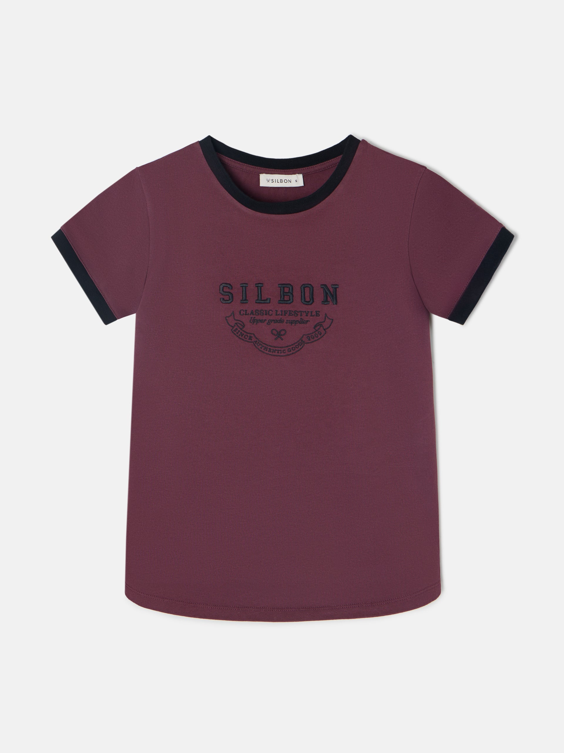 Camisola mulher Silbon varsity bordô
