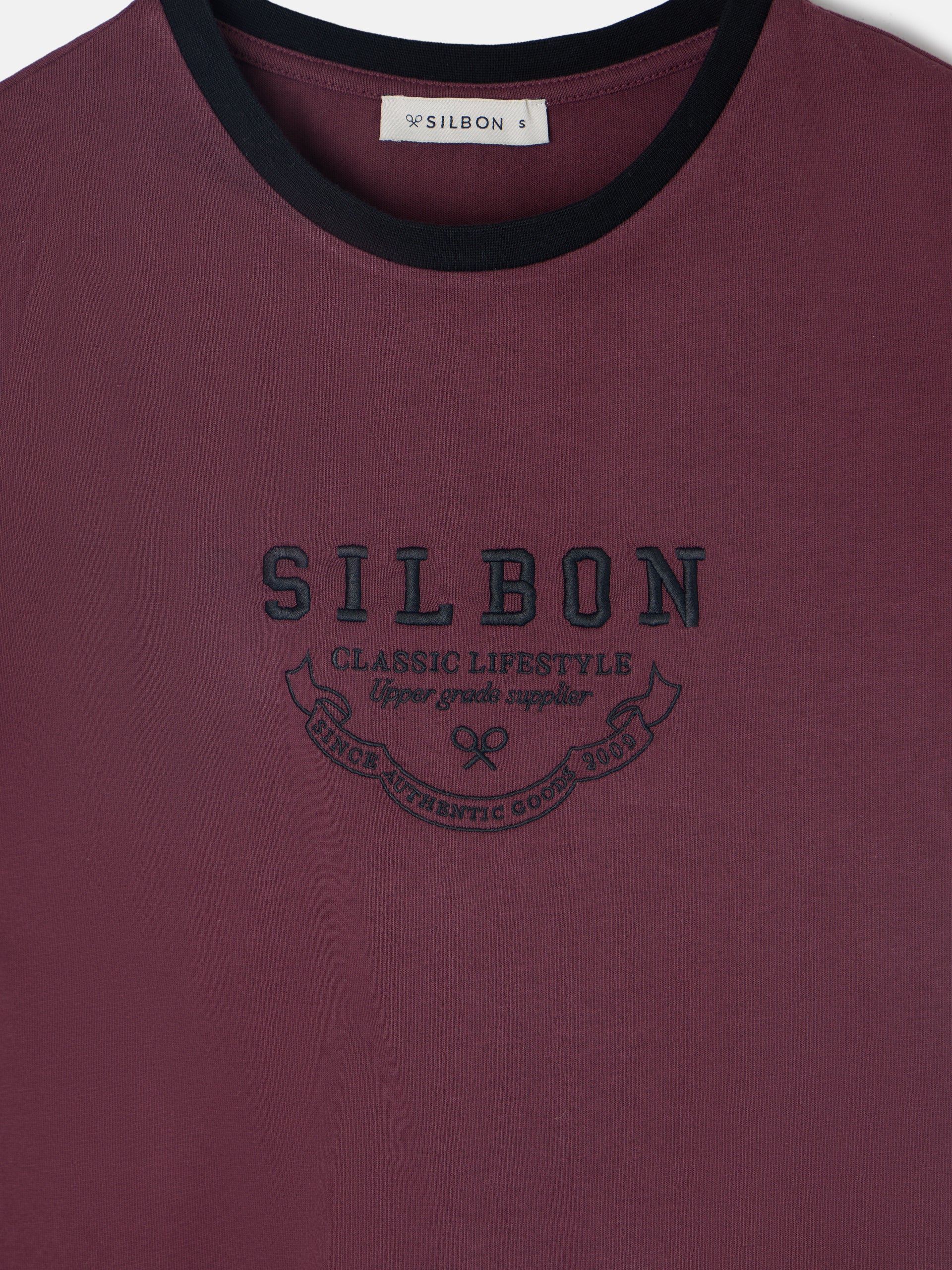 Camisola mulher Silbon varsity bordô