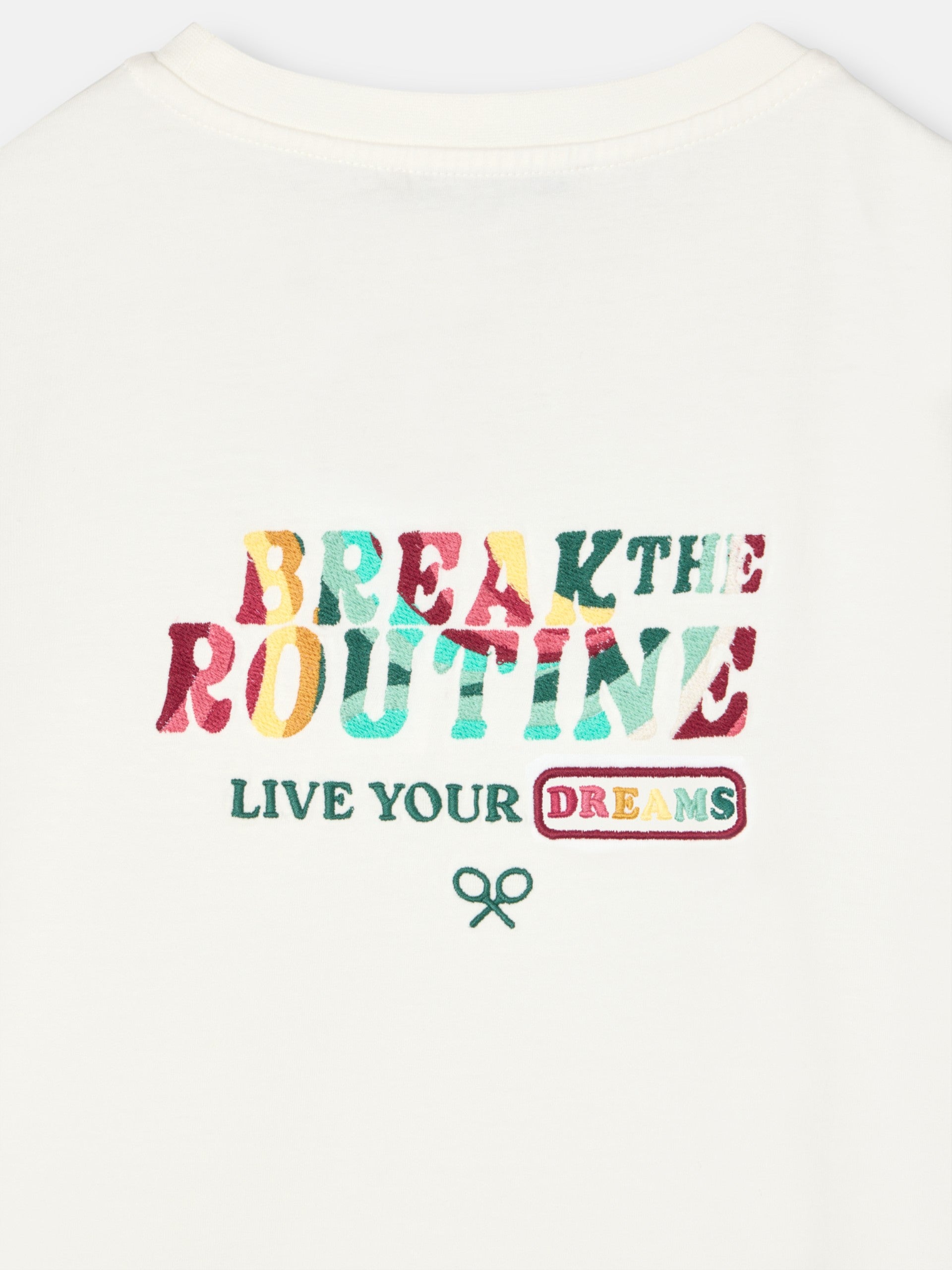 T-shirt mulher break the routine branca