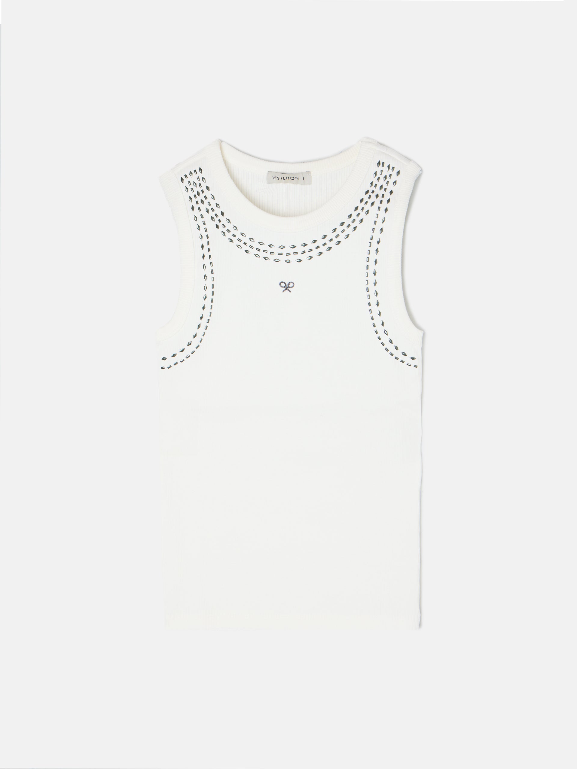 Camiseta woman tank top tachas blanca
