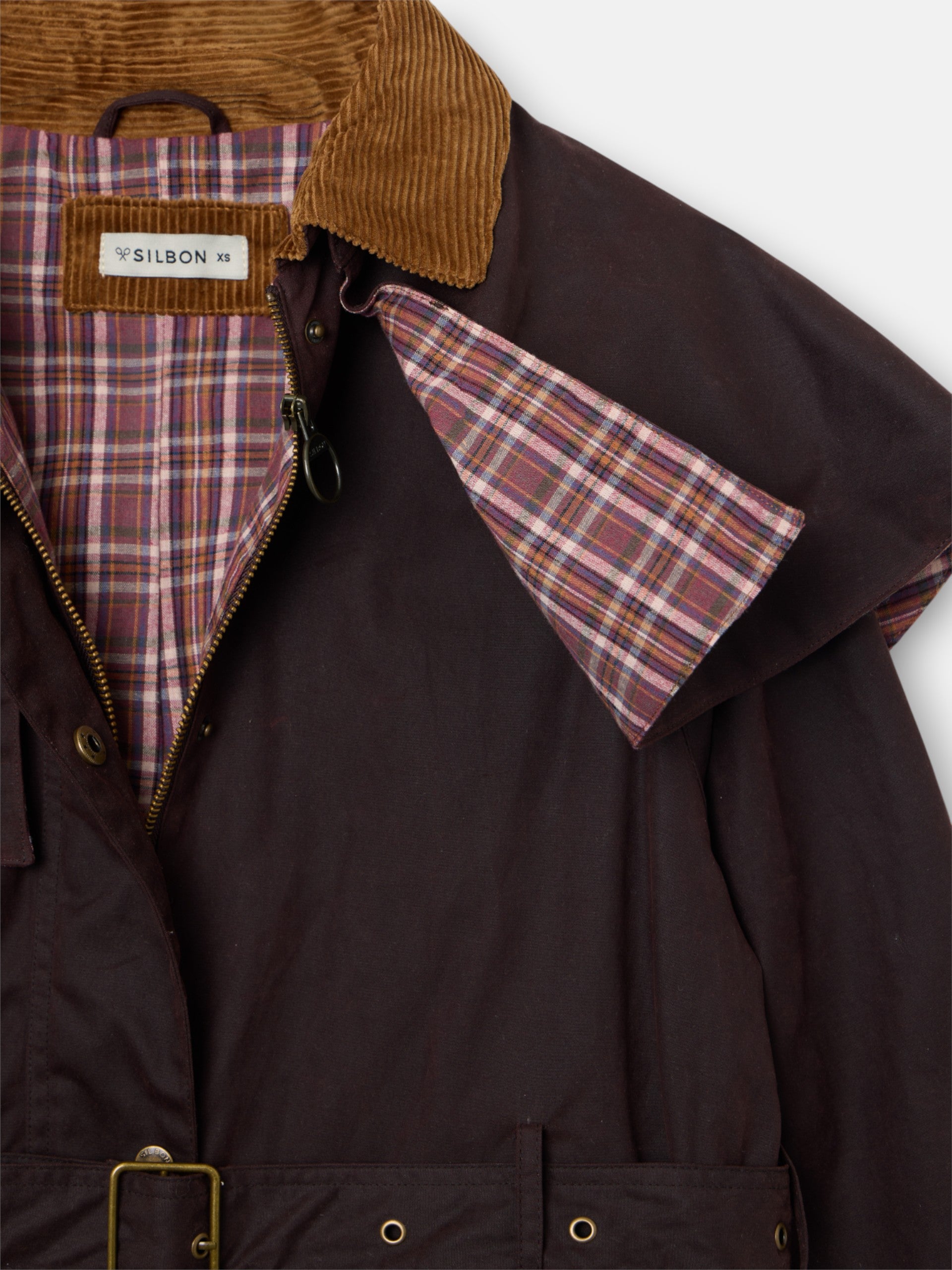 Parka longue cirée marron