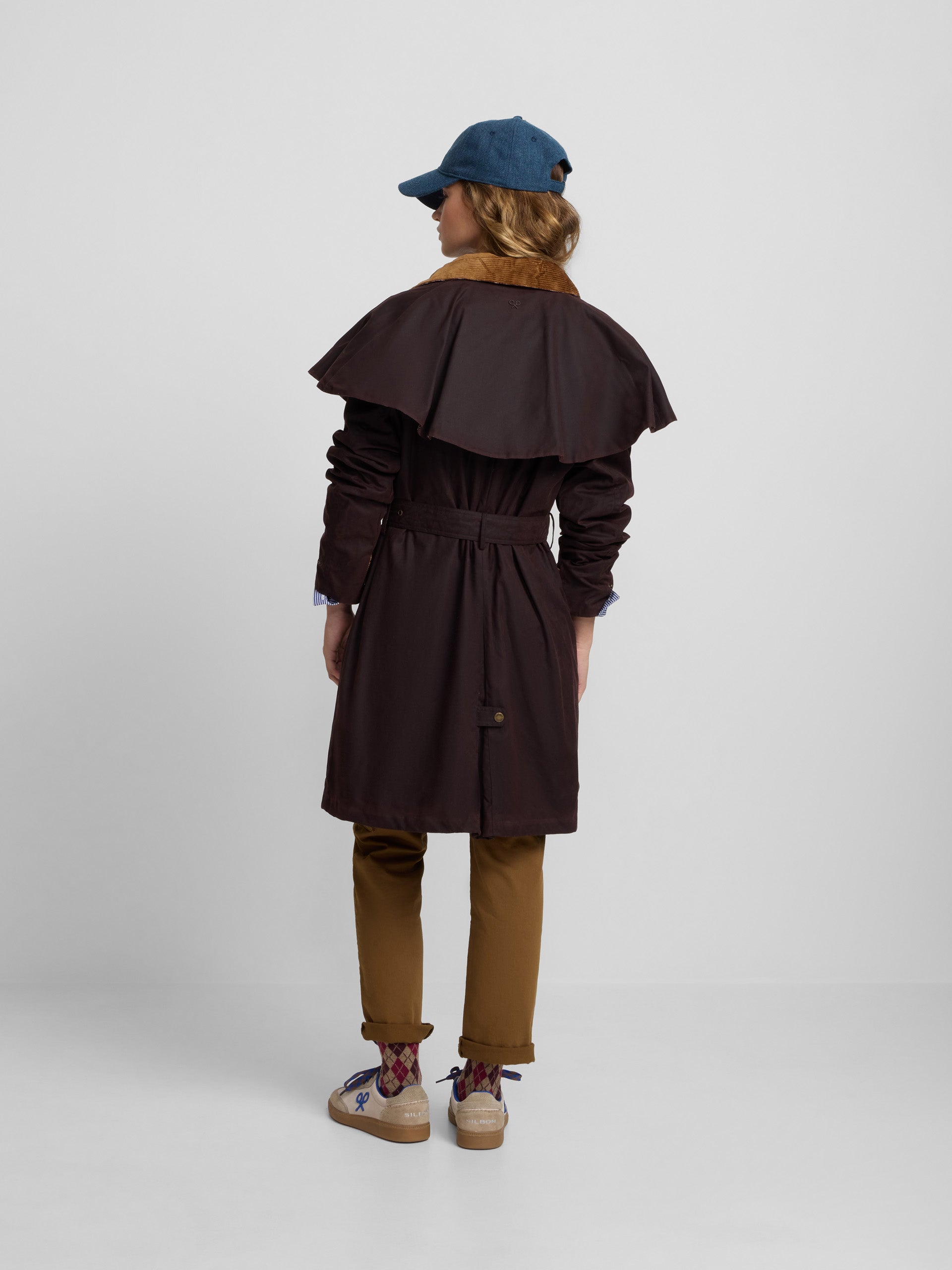 Parka larga encerada marron