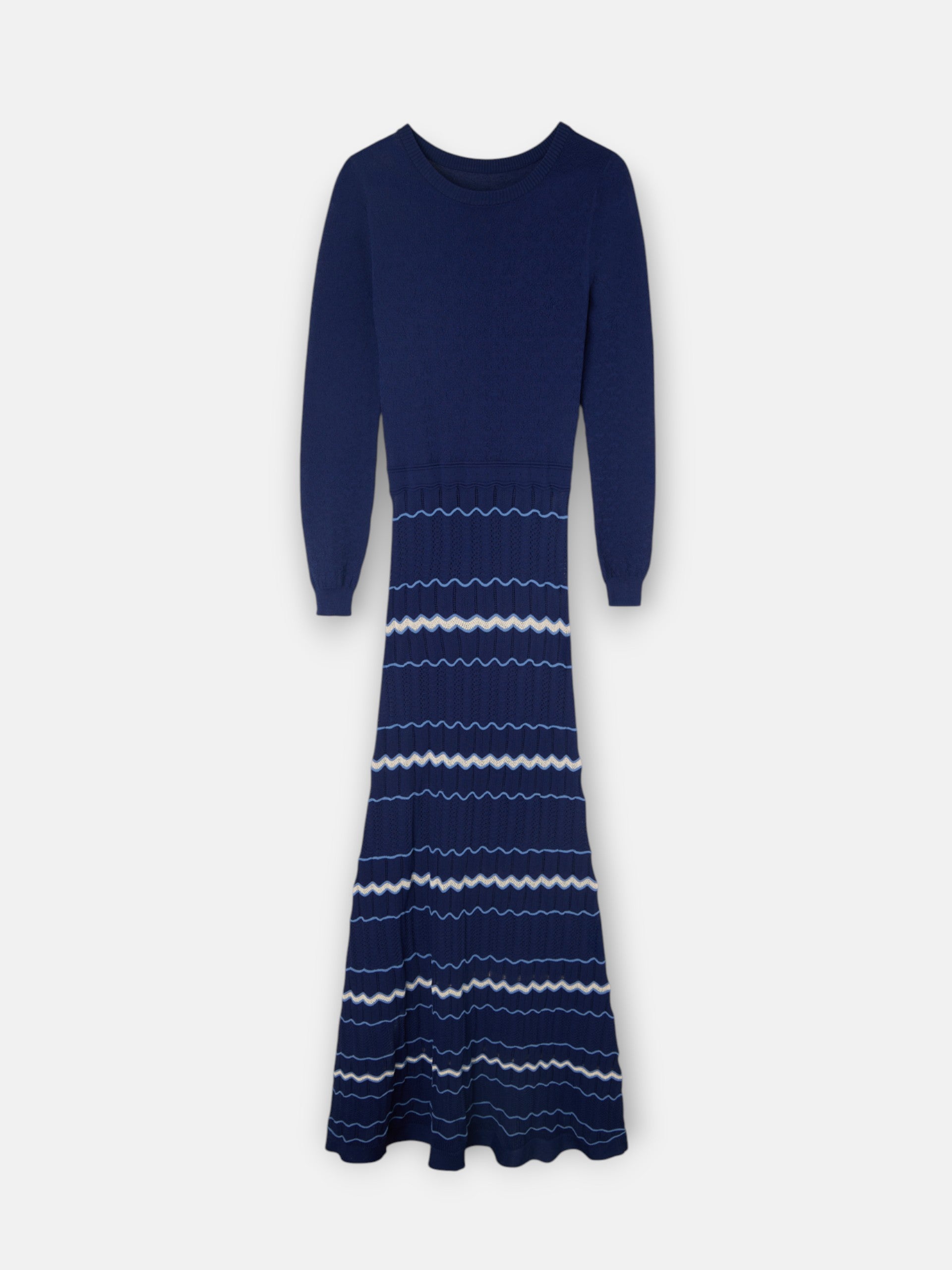 Vestido punto espigas azul