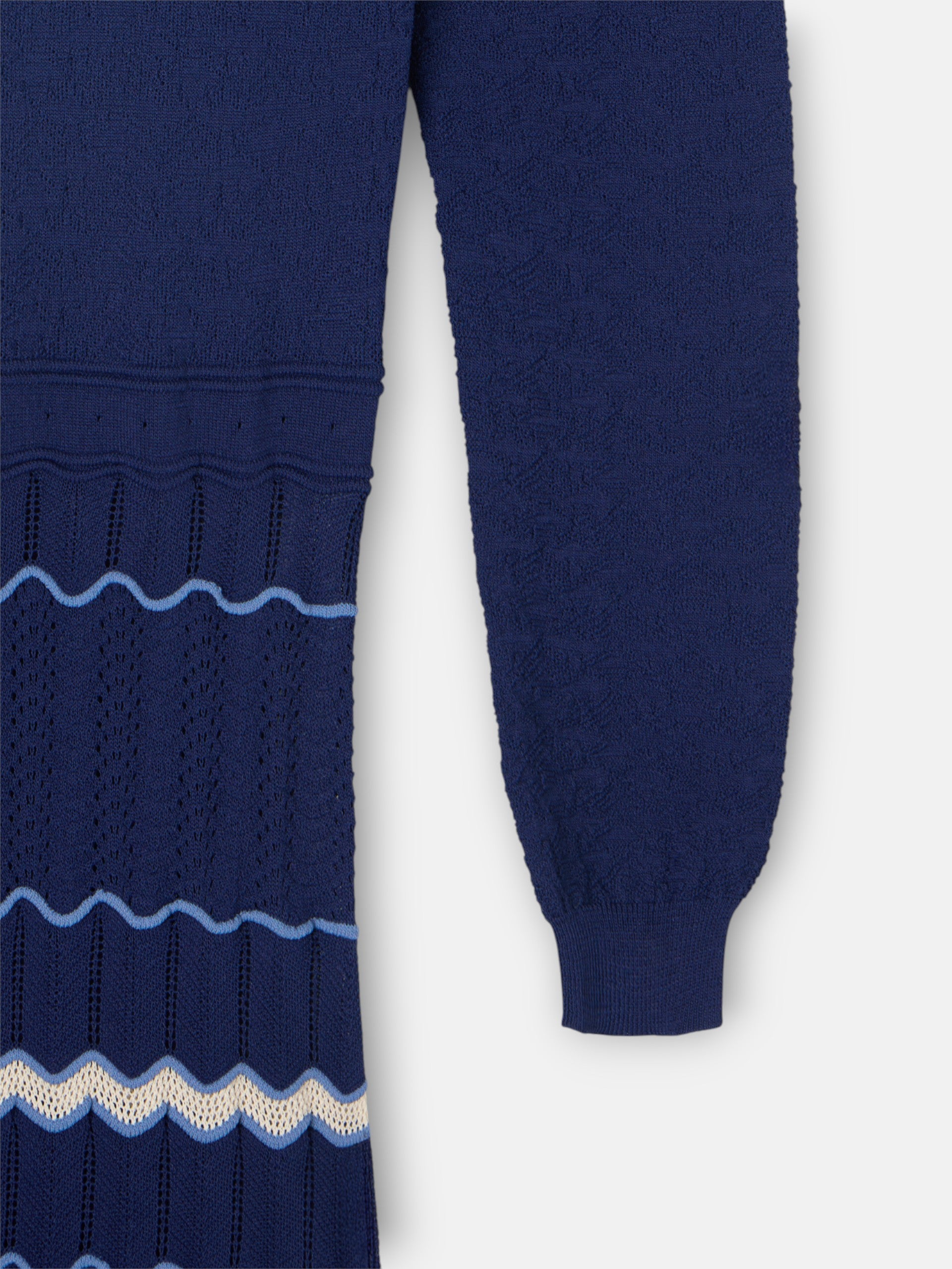 Vestido punto espigas azul