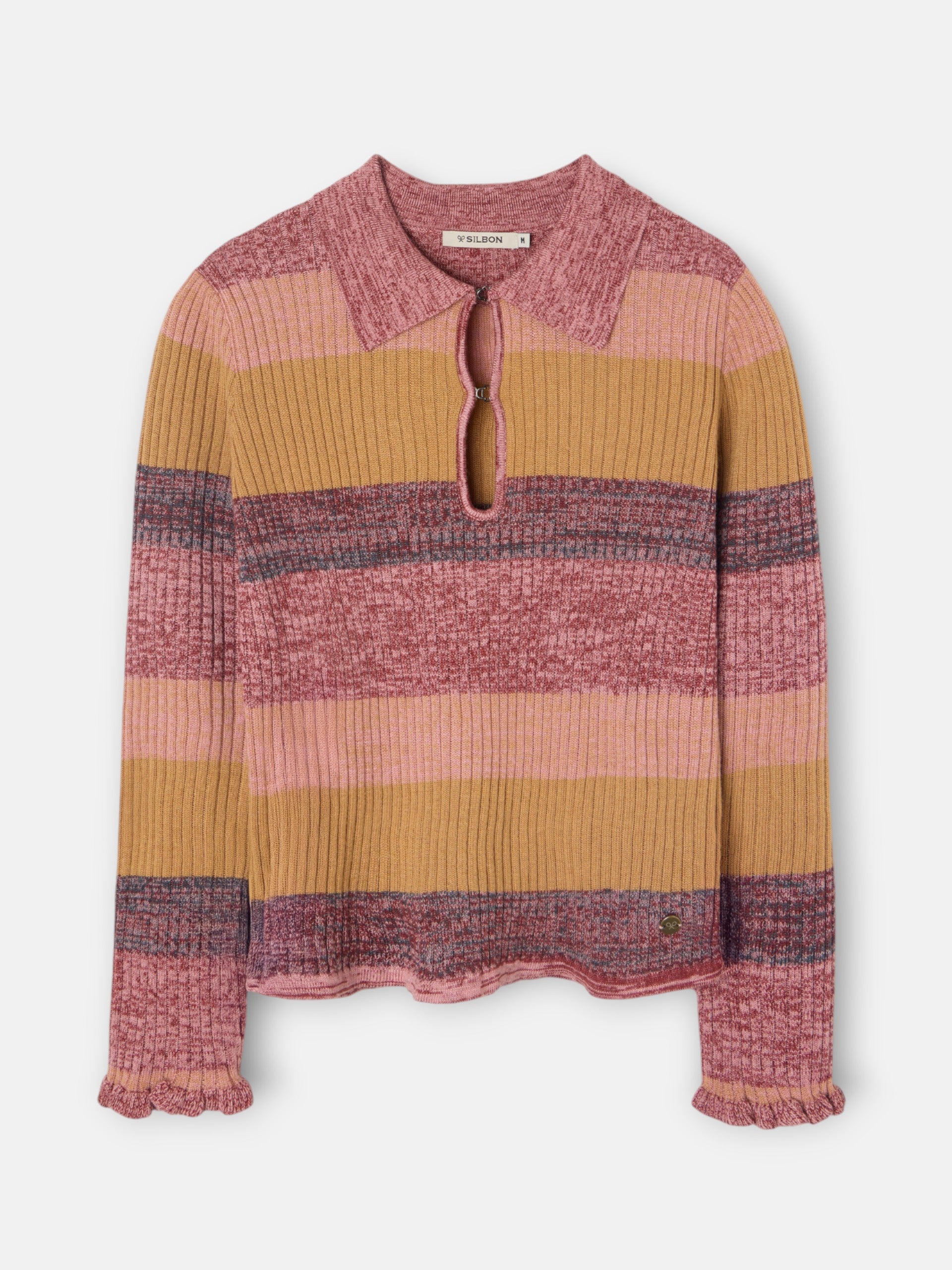 Jersey punto rayas rosas