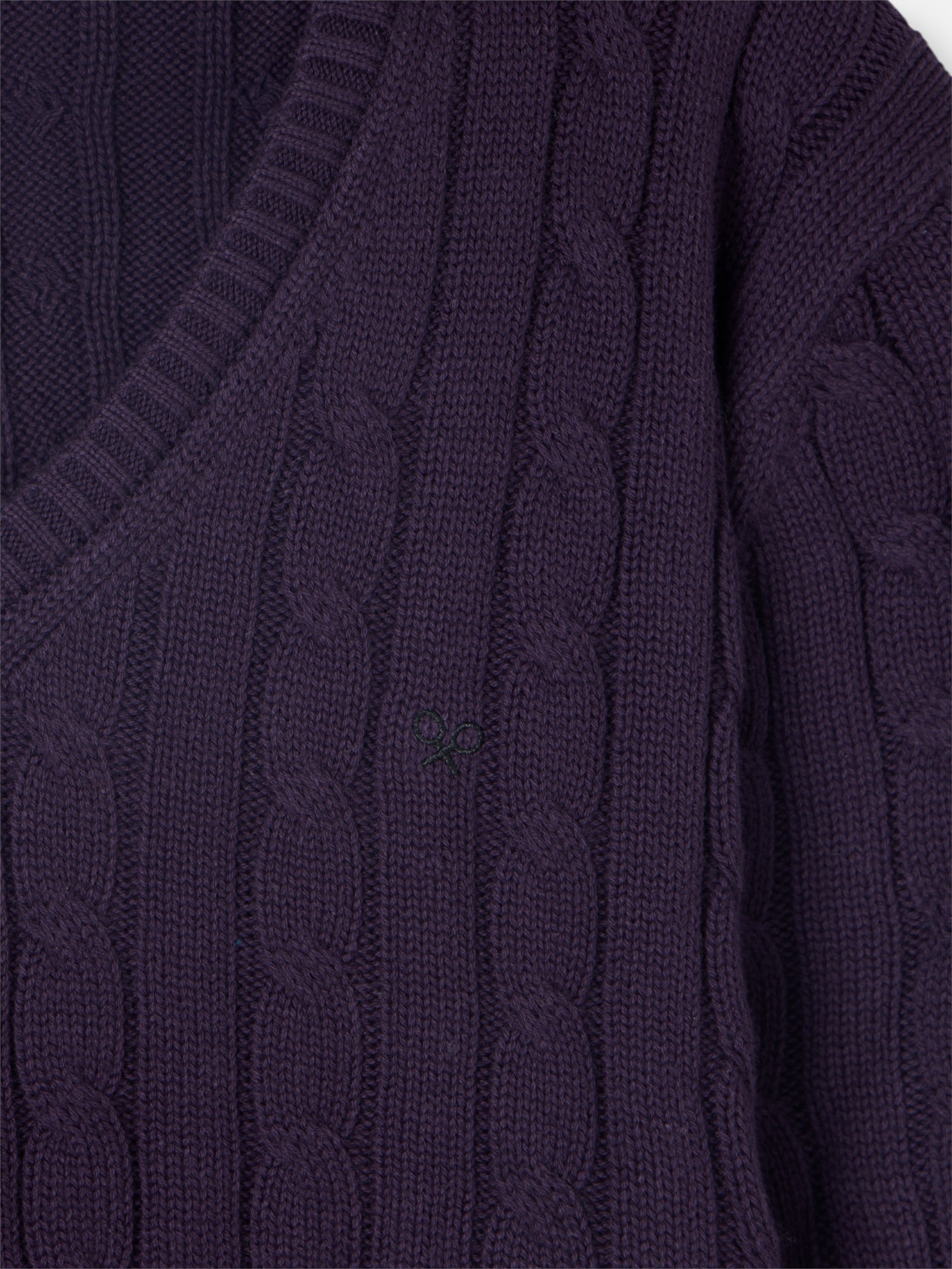 Purple V-neck knit sweater