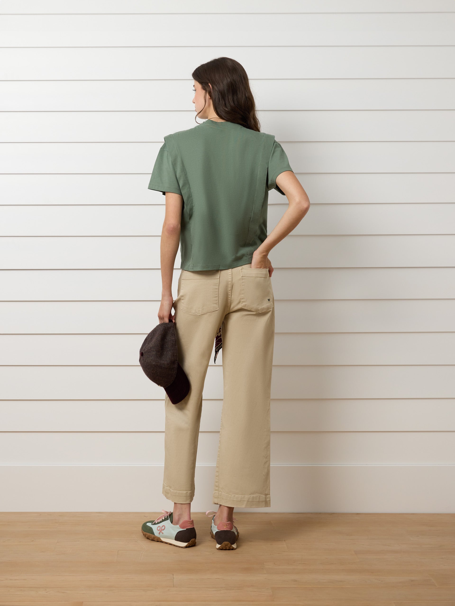 Camiseta woman hombreras verde