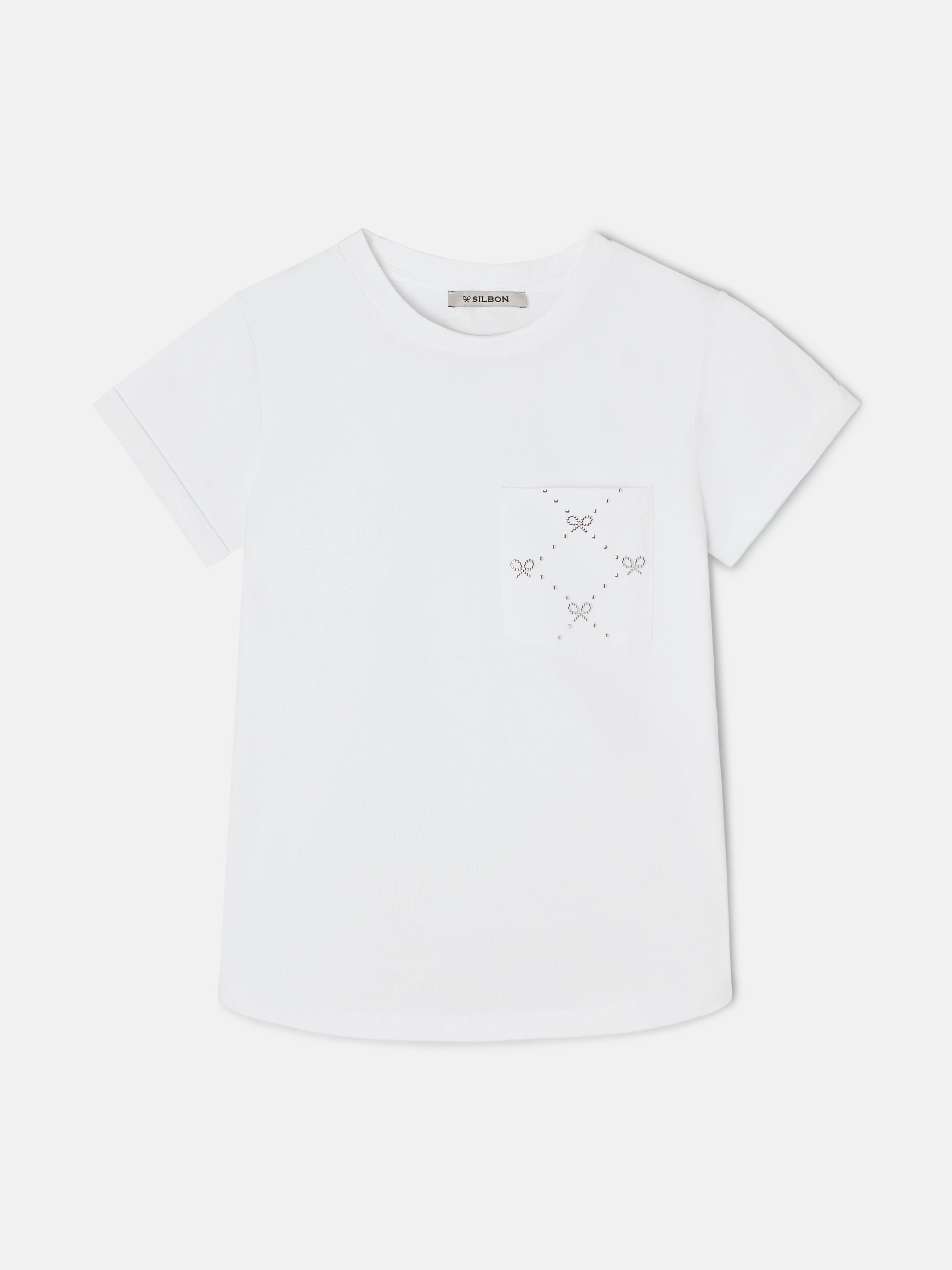 Women's white racket pocket T-shirt