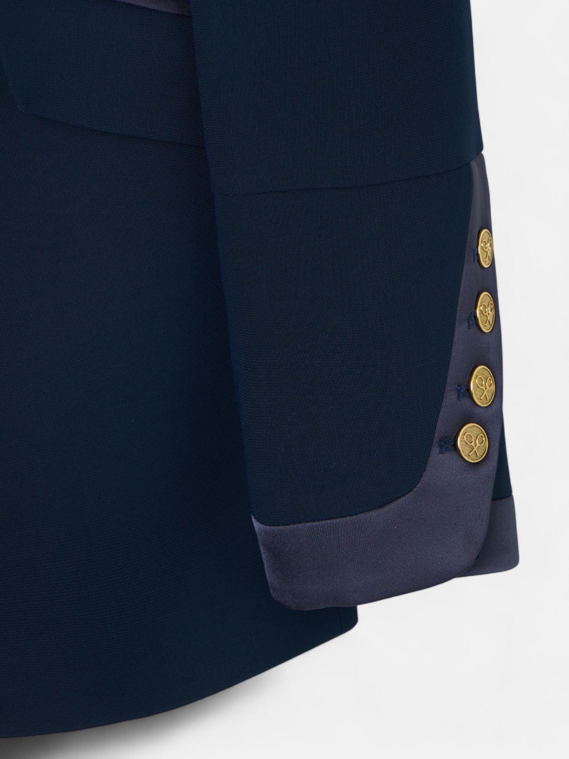 Classic blazer with navy satin details