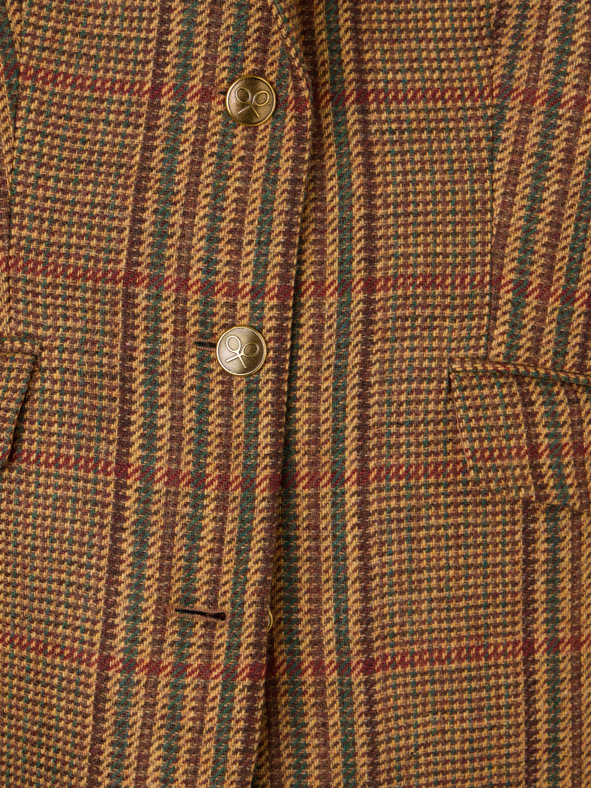 Americana combinada piel cuadros marrones