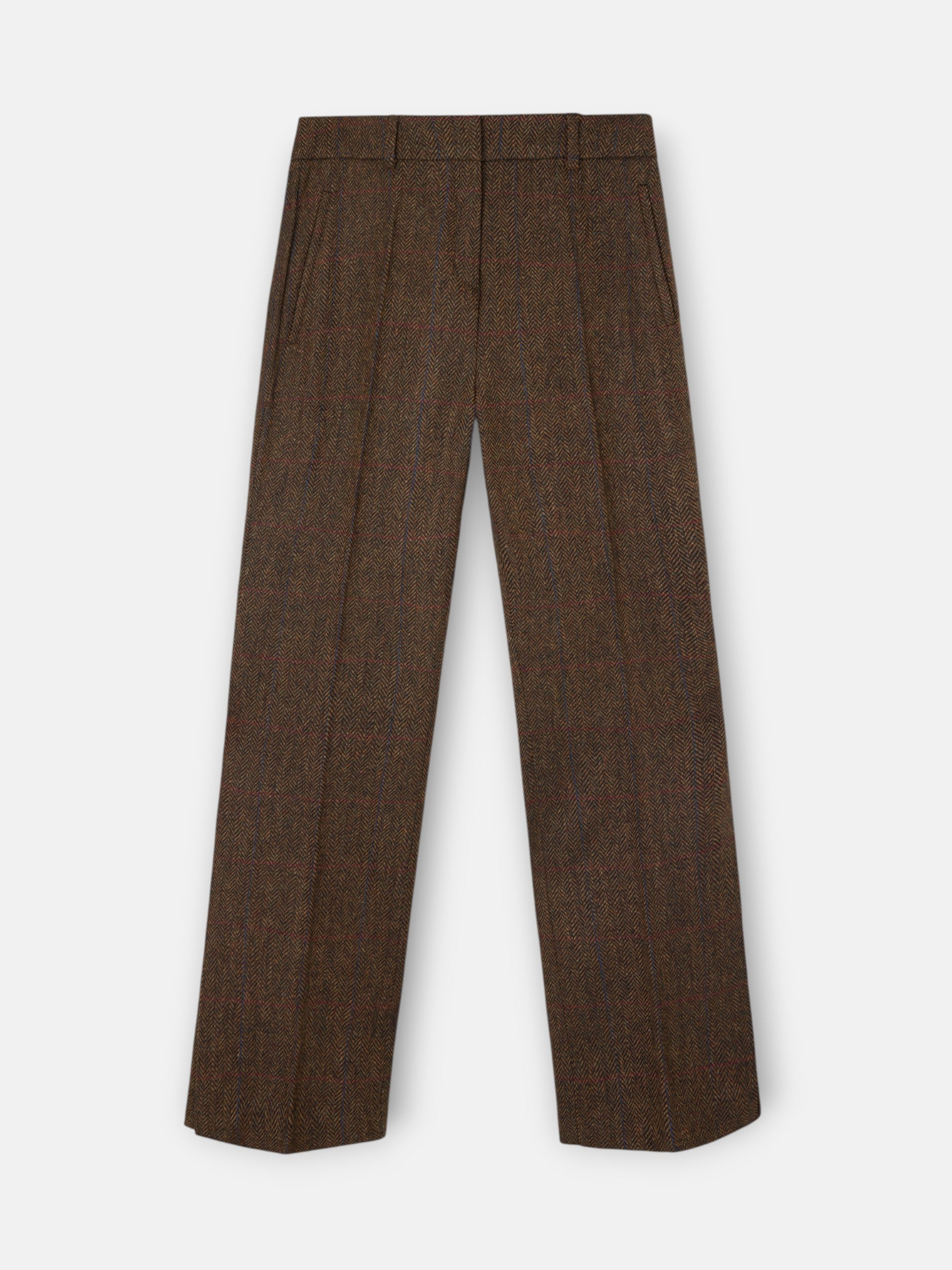 Brown herringbone dress pants