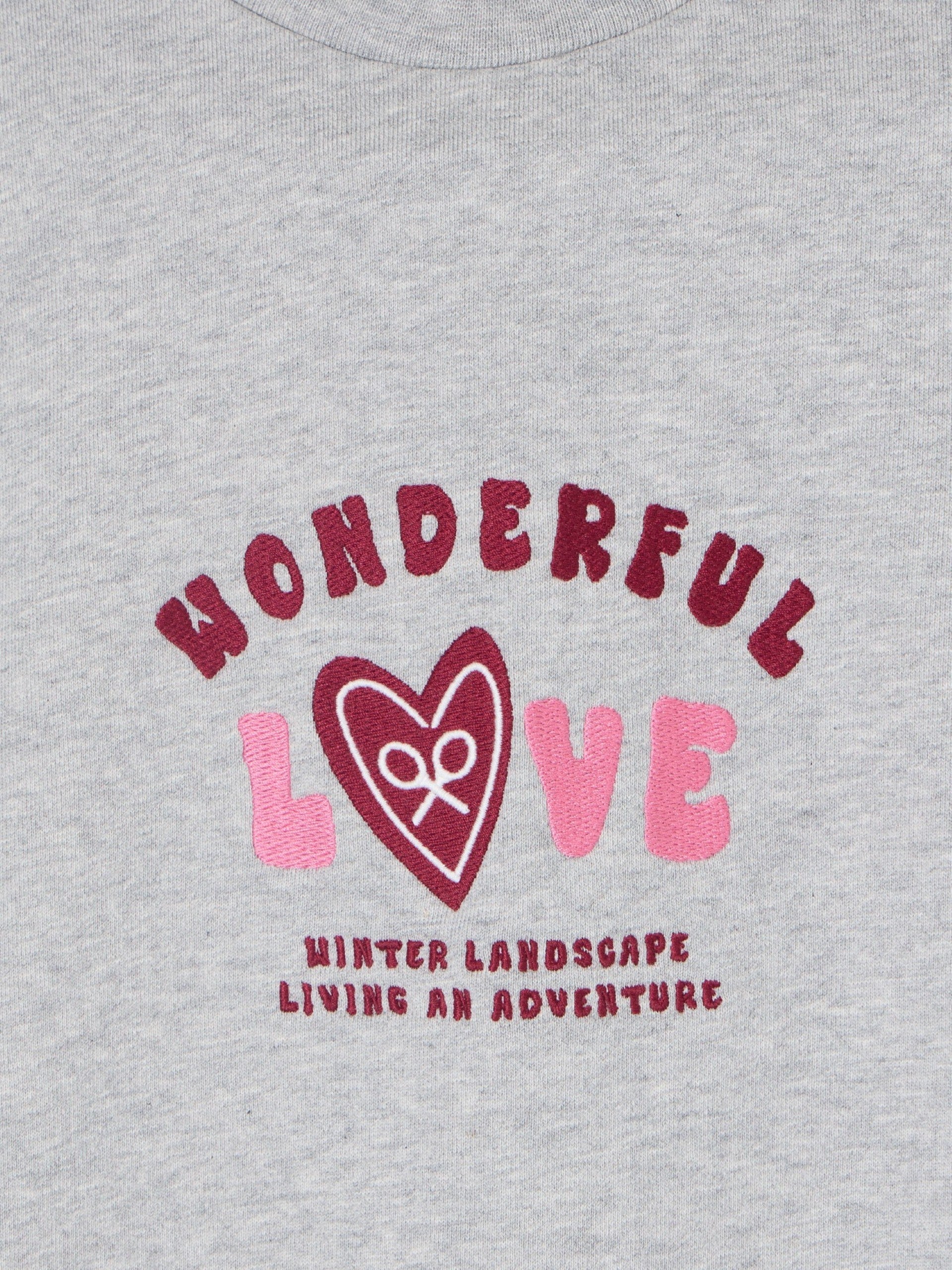 Sudadera girl wonderful love gris