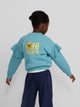 Sweatshirt girl detalhes nas mangas azul-celeste