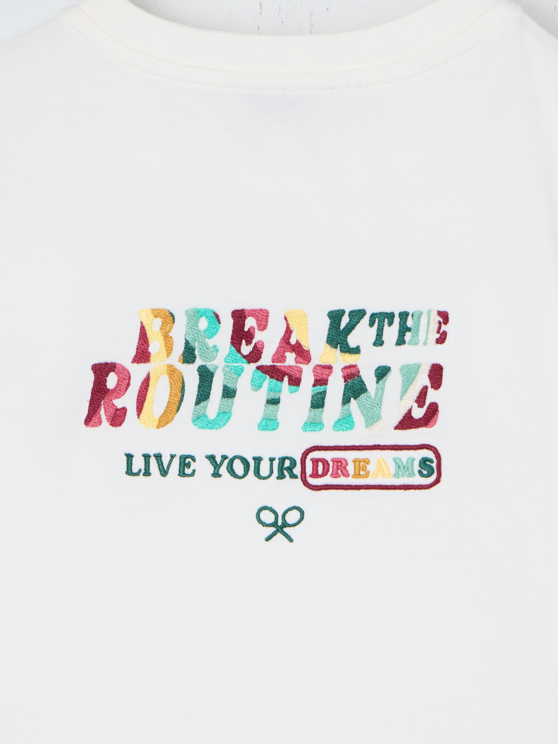 Girl break the routine white t-shirt