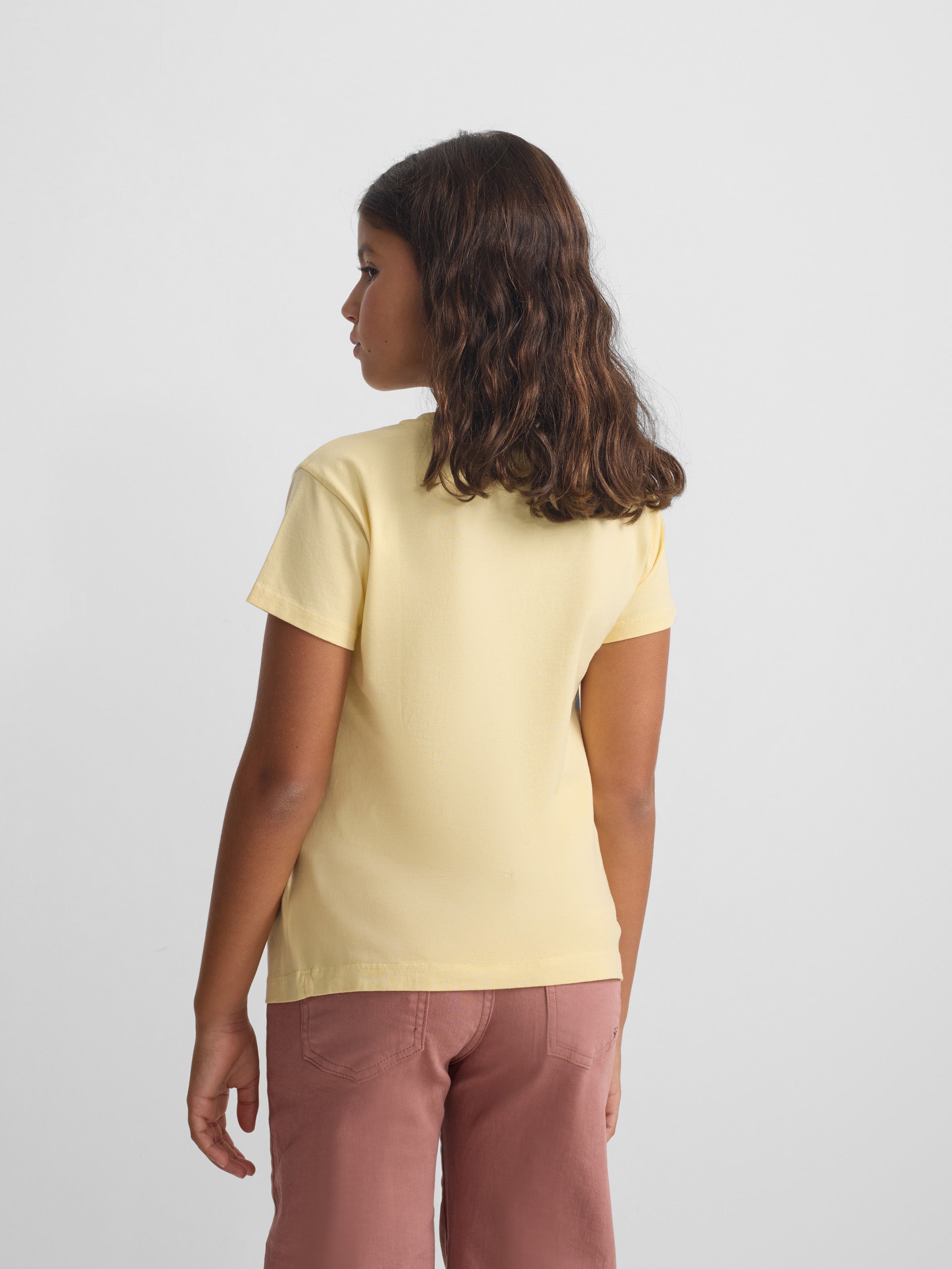 Camiseta girl silbon vibes amarilla