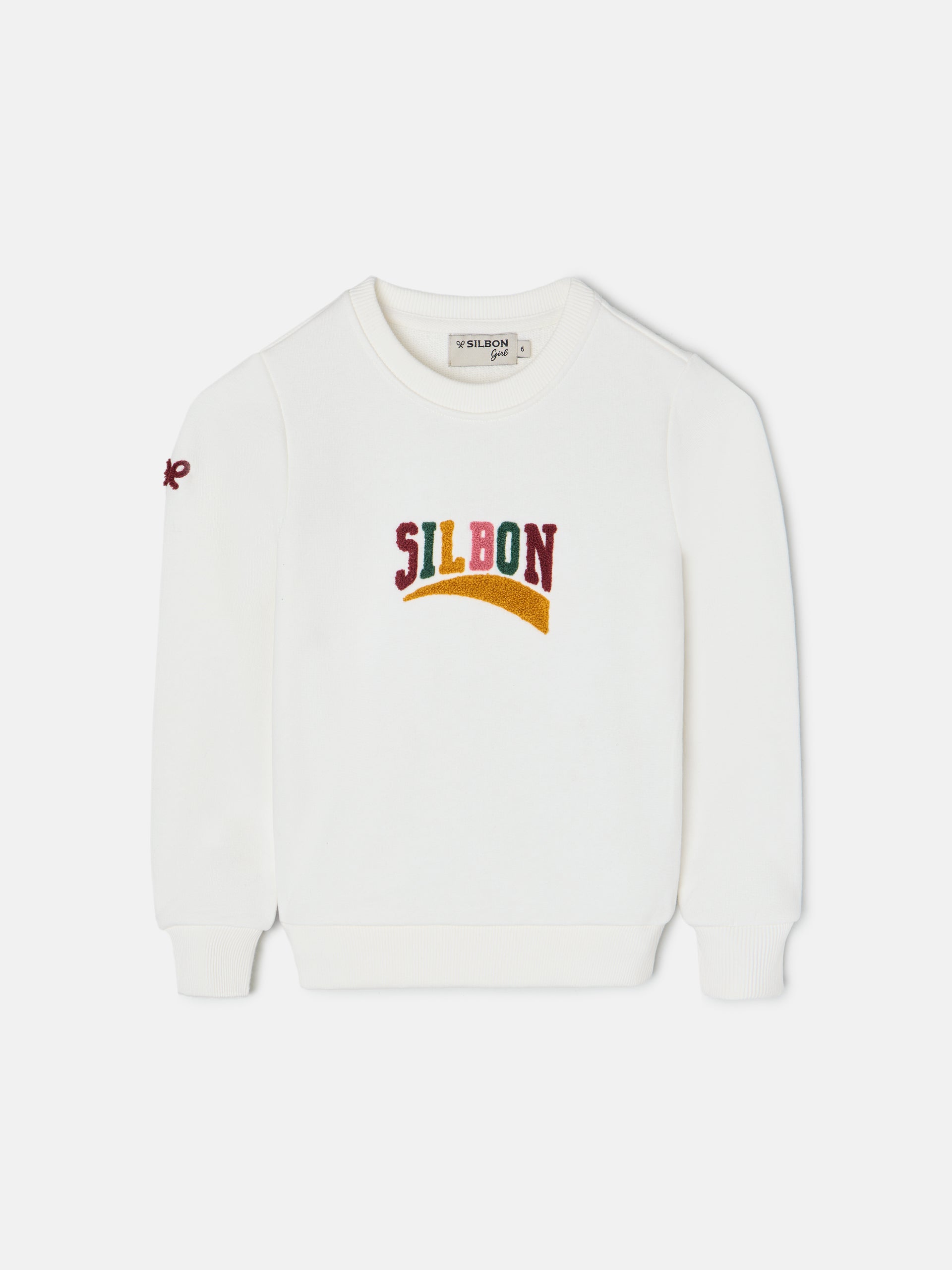 Sweatshirt girl letras silbon cru