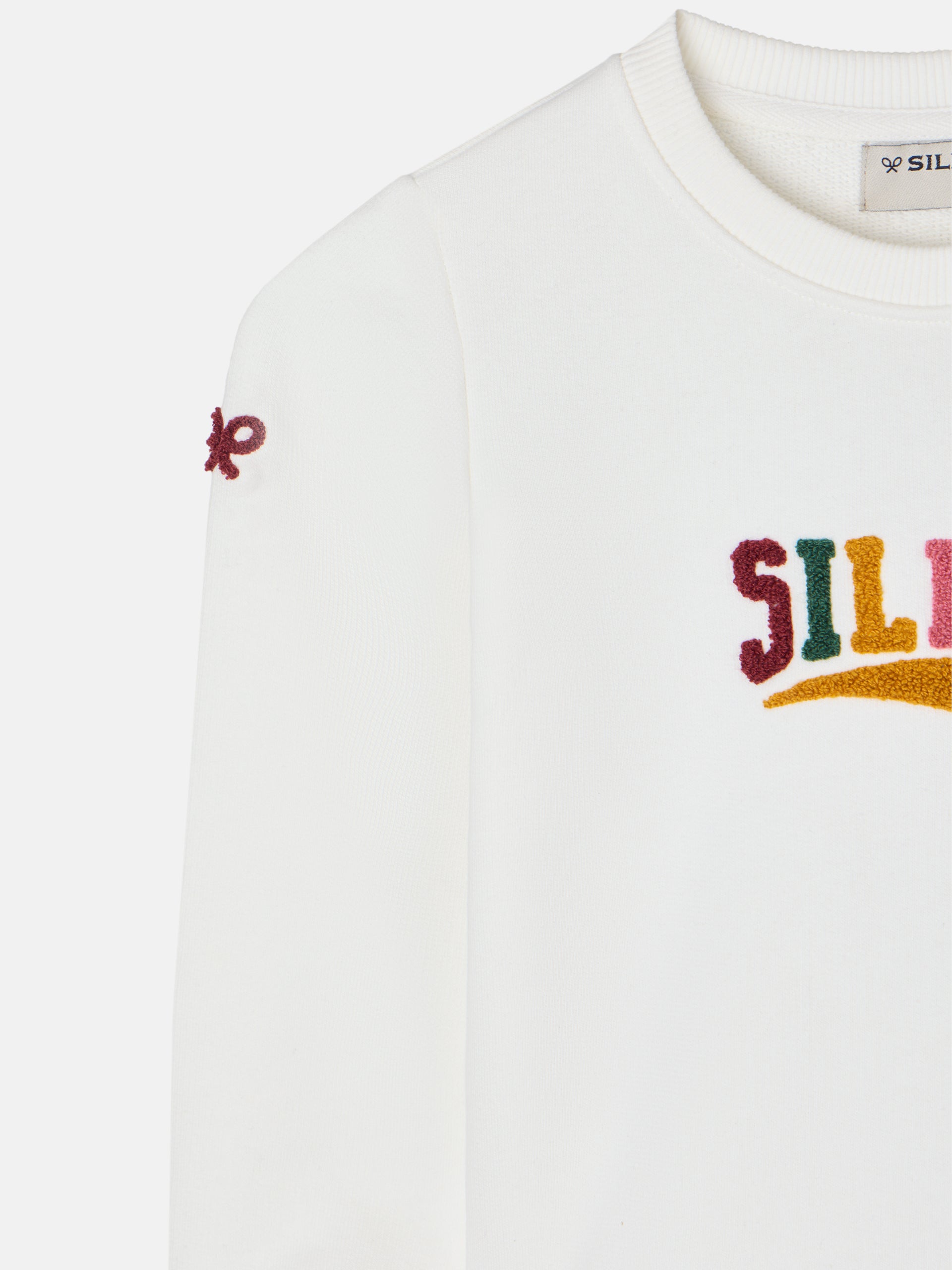 Sweatshirt girl letras silbon cru