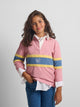 Polo girl manga larga raqueta rosa
