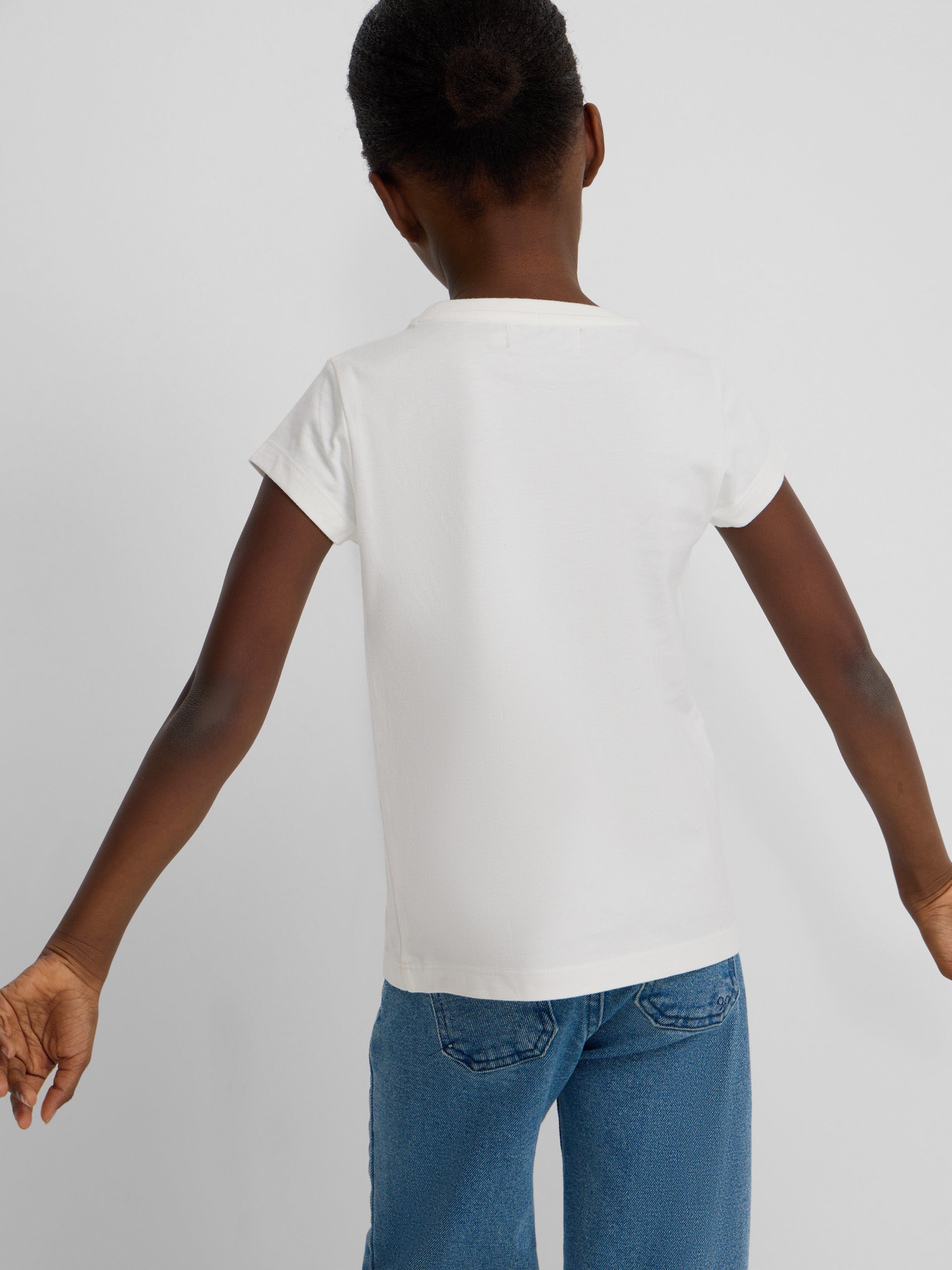 Camiseta girl letras silbon blanca