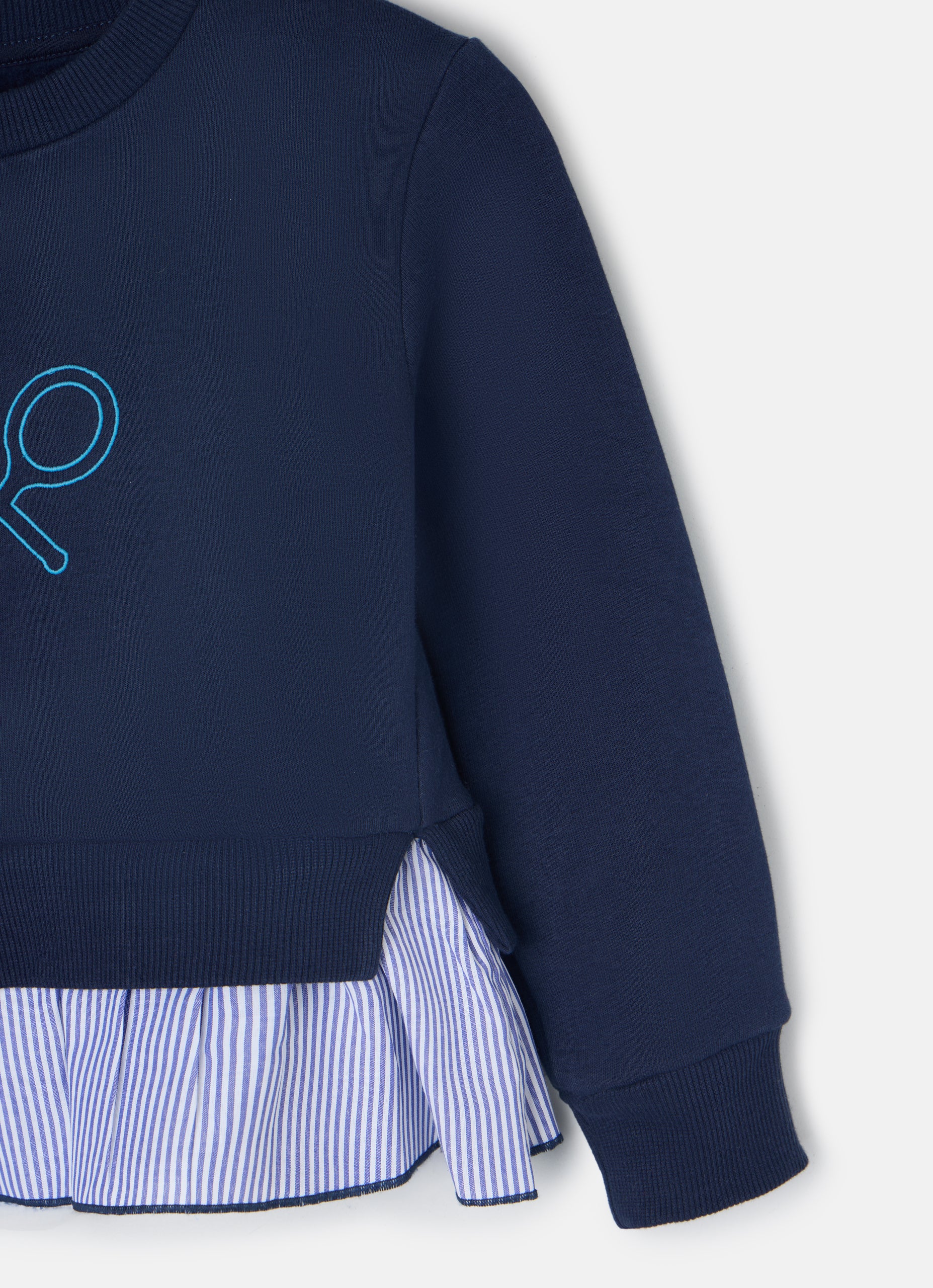 Sudadera girl combinada volante marino