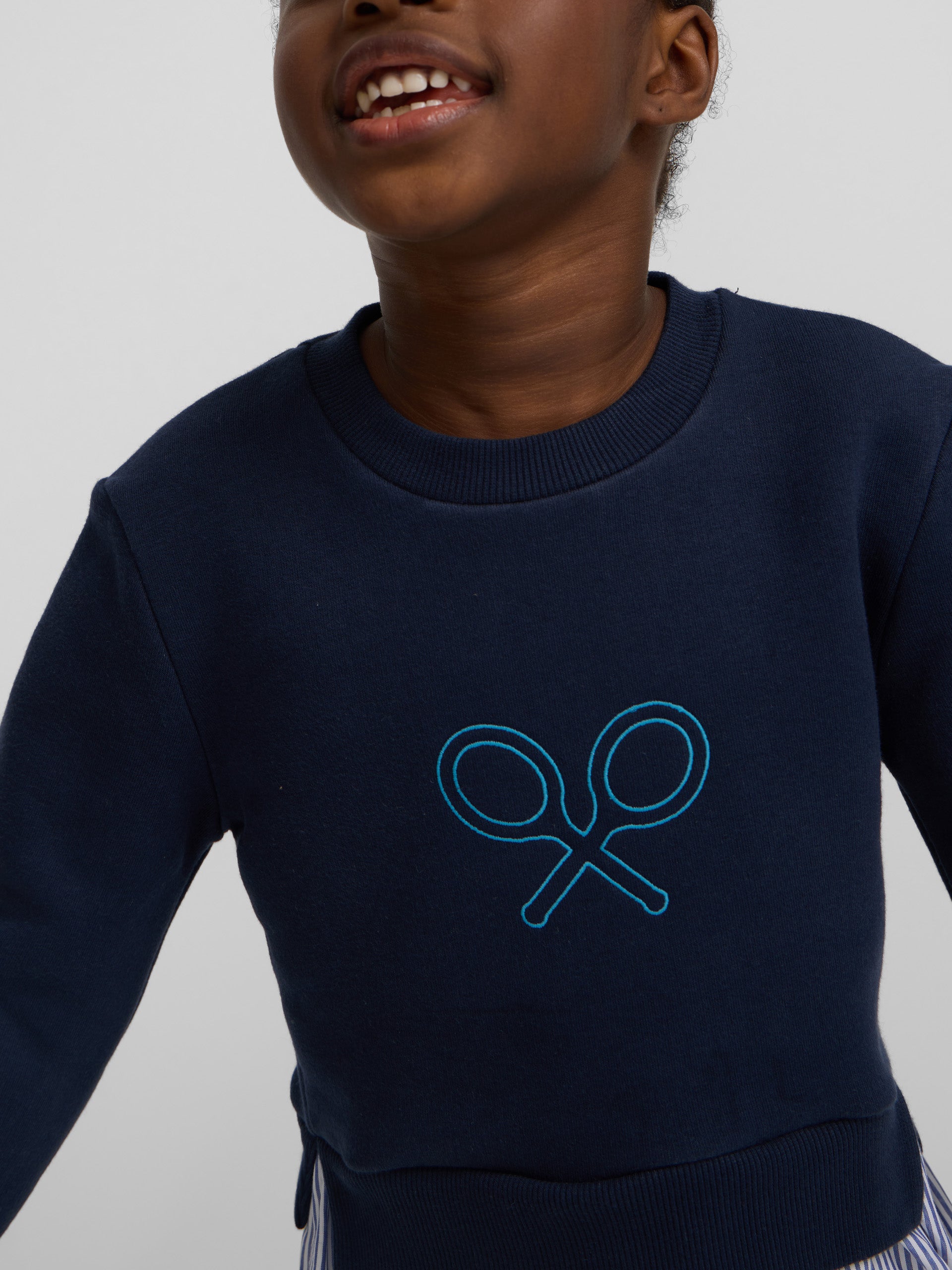 Sudadera girl combinada volante marino