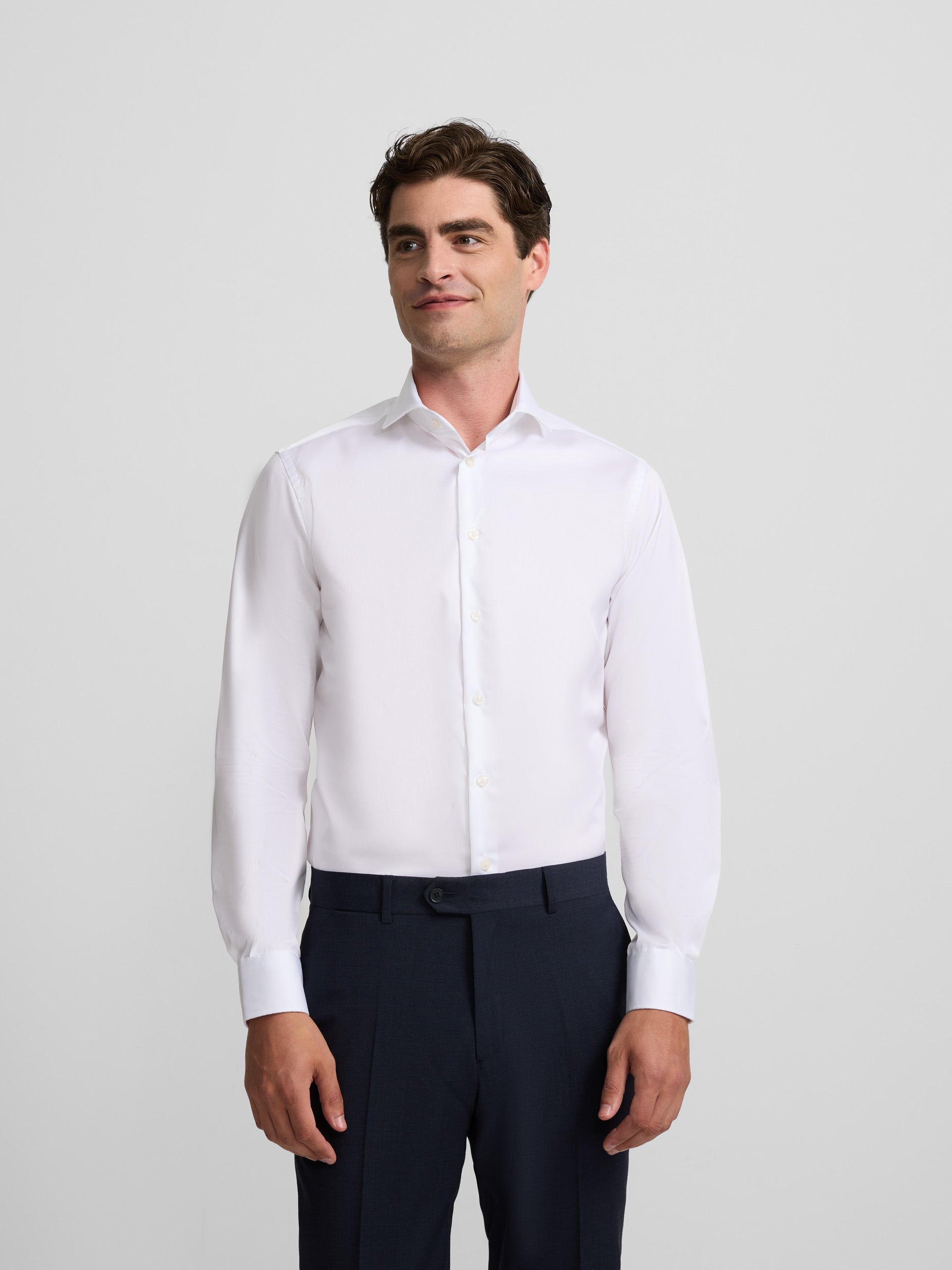 Camisa vestir easy iron puño simple blanca