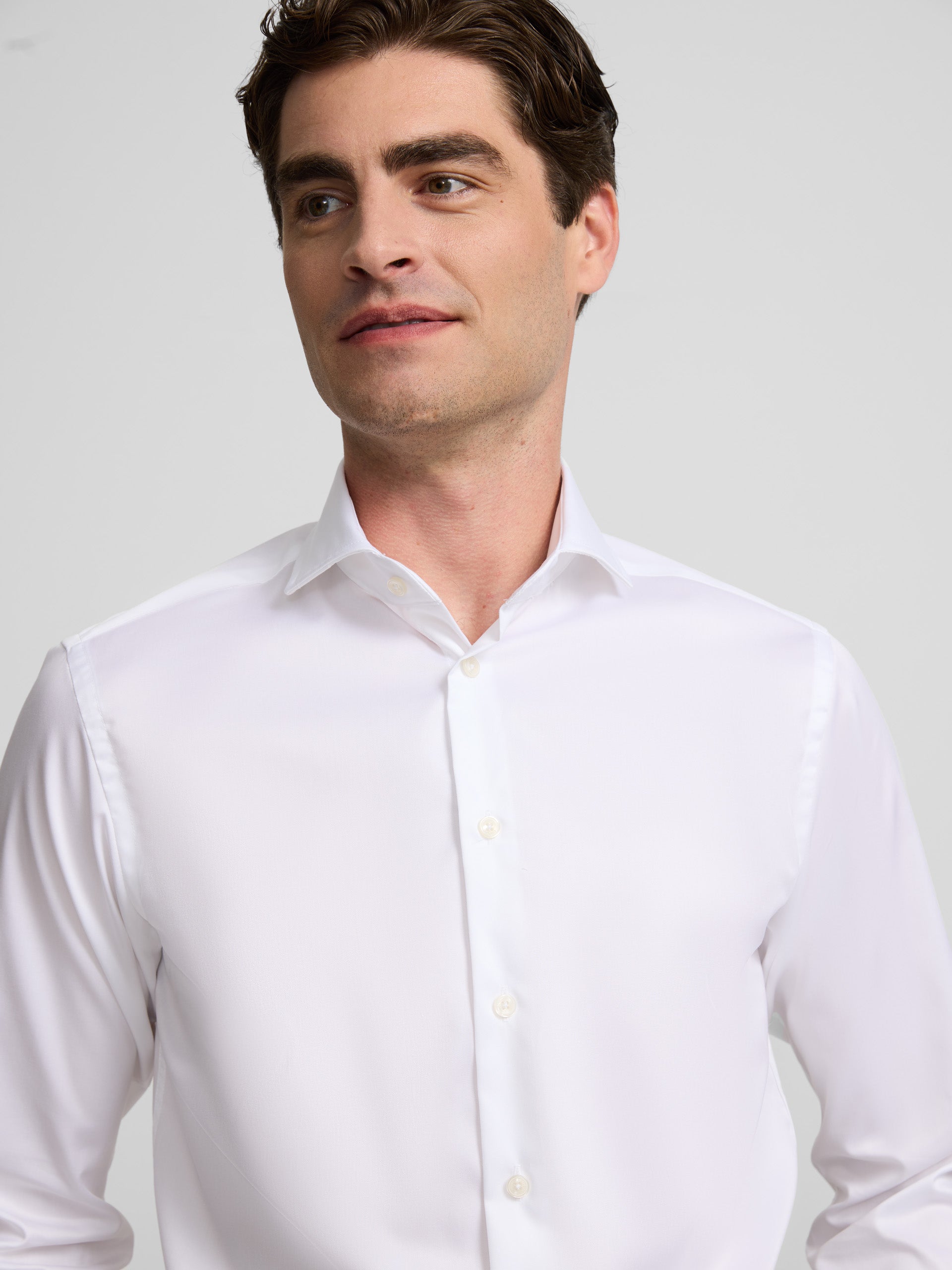 Camisa vestir easy iron puño simple blanca