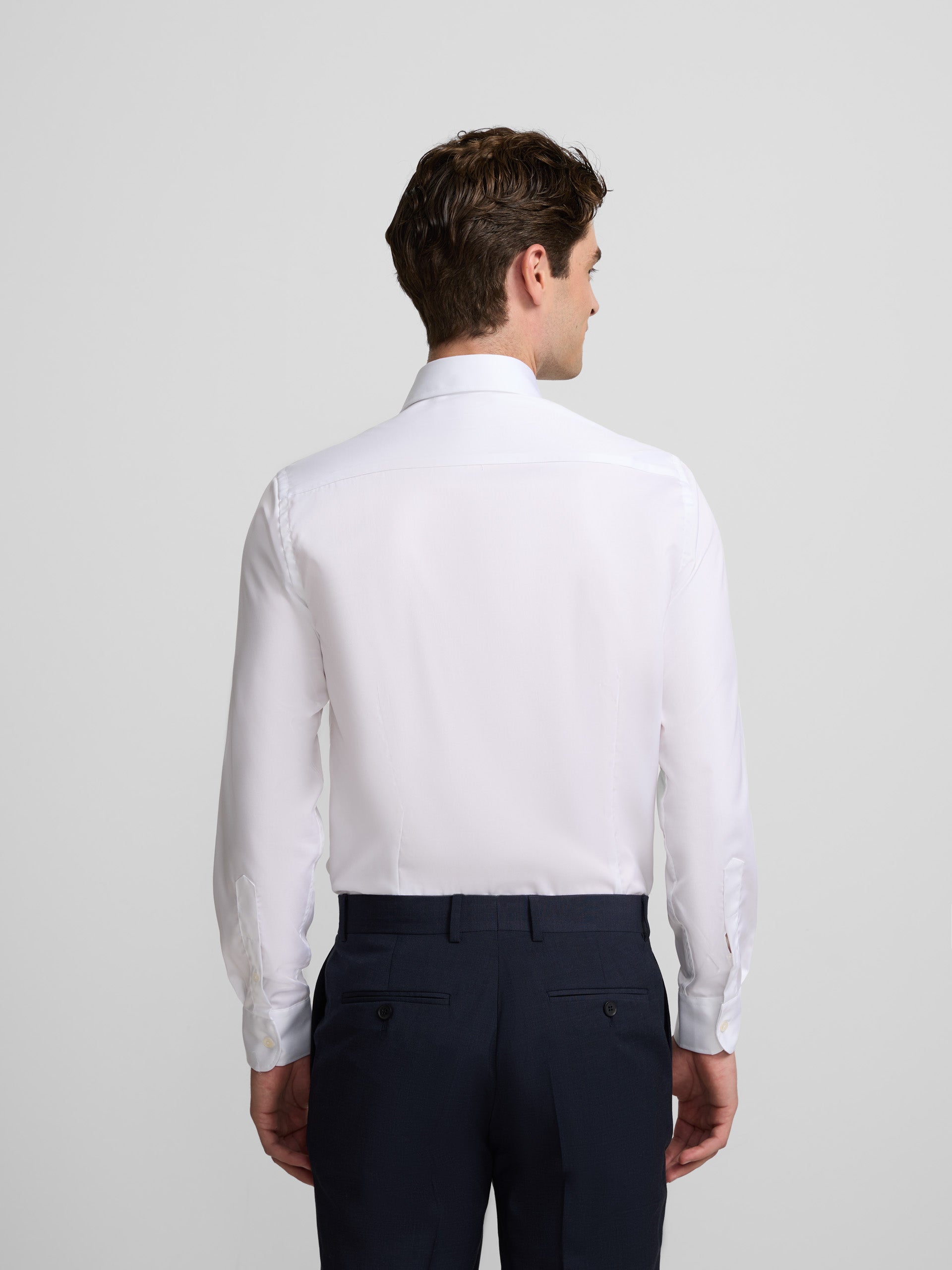 Camisa vestir easy iron puño simple blanca