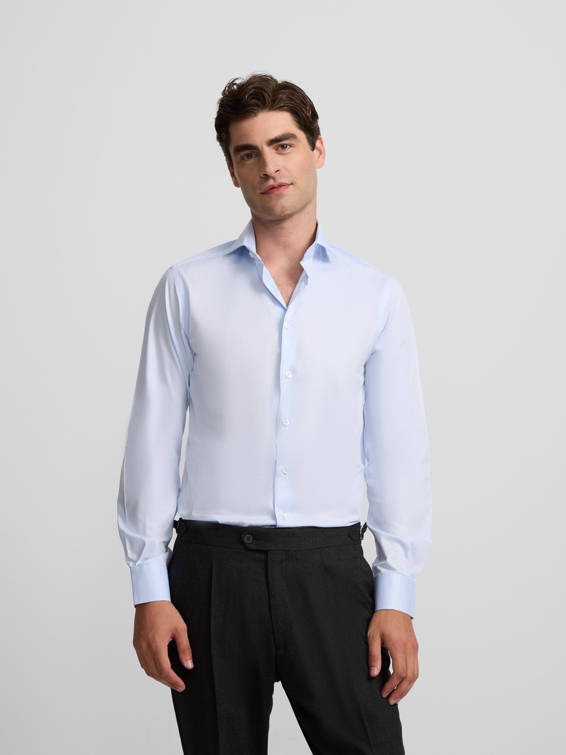 Chemise habillée à poignet simple bleu clair