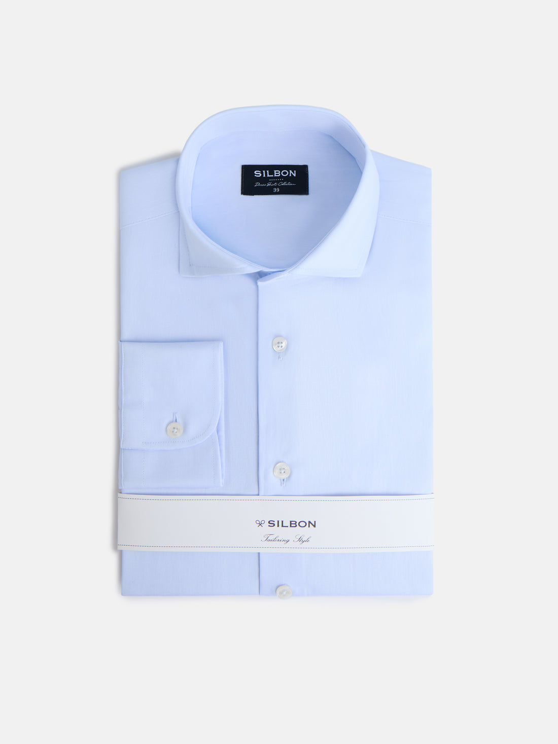 Chemise habillée à poignets simples bleu ciel clair